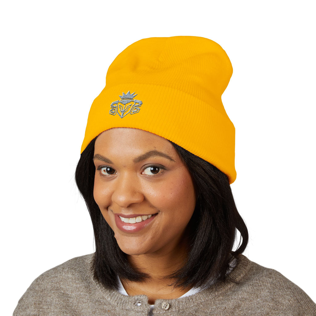 Embroidered Thistle Cuffed Beanie