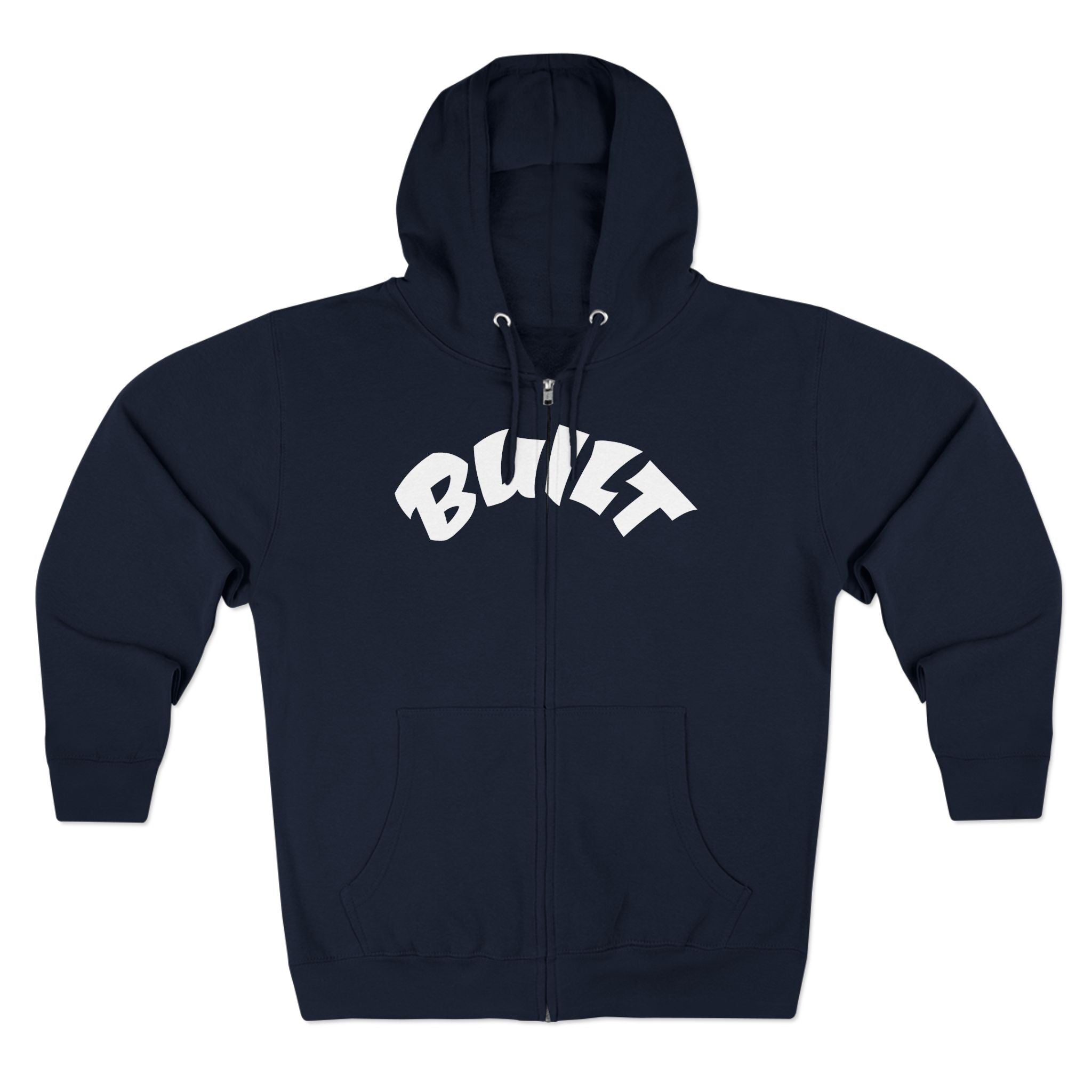 Built Zip Hoodie — Blue Crest Logo Back