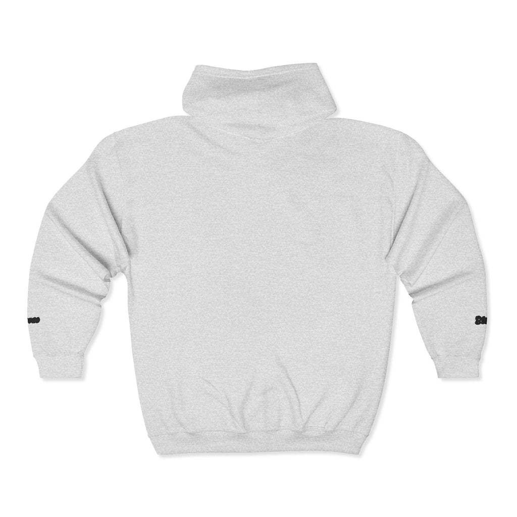 Zip Hoodie with Minimal Lion Crest — Small Chest & Sleeve Logo