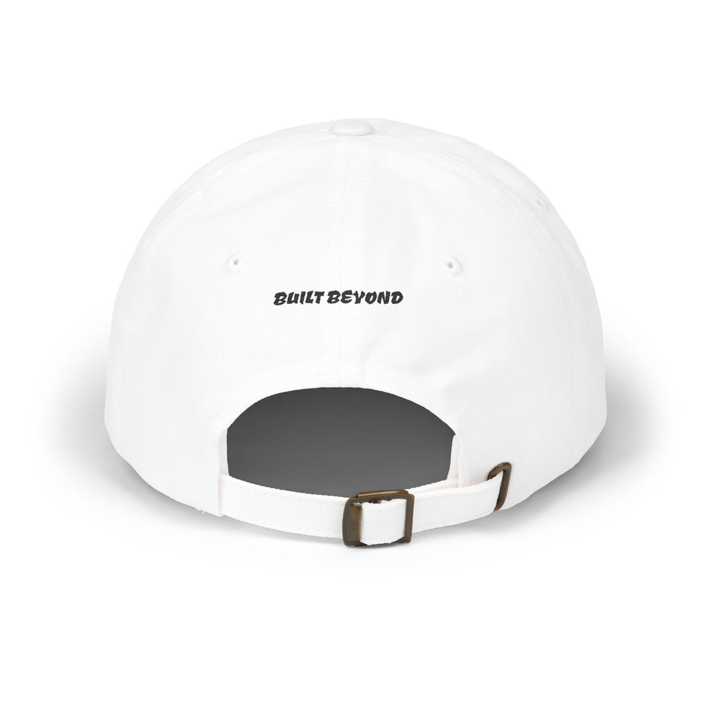 Dad Cap — Embroidered Blue Crown Heart Logo (“Shift Beyond” Back)