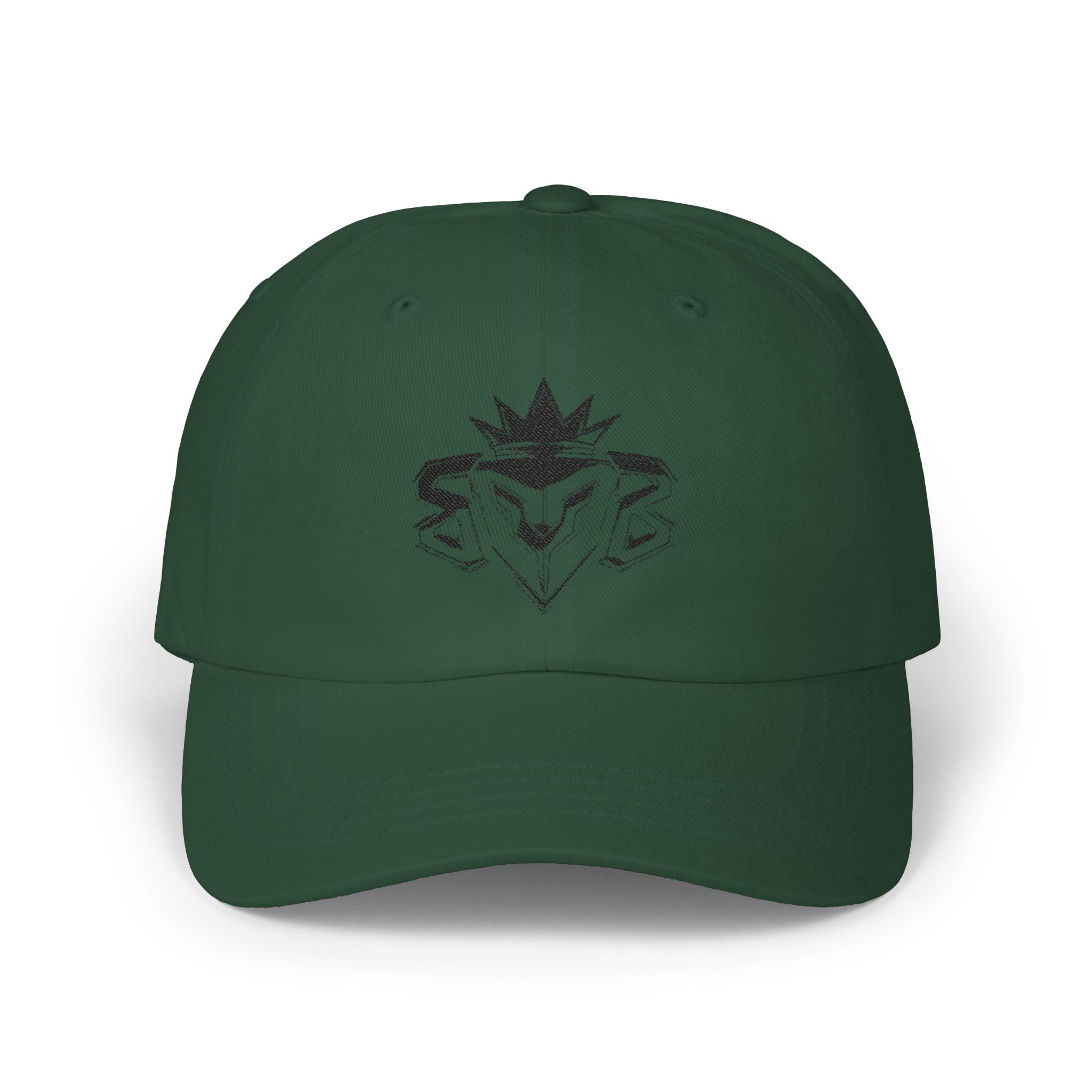 Dad Cap — Embroidered Blue Crown Heart Logo (“Shift Beyond” Back)
