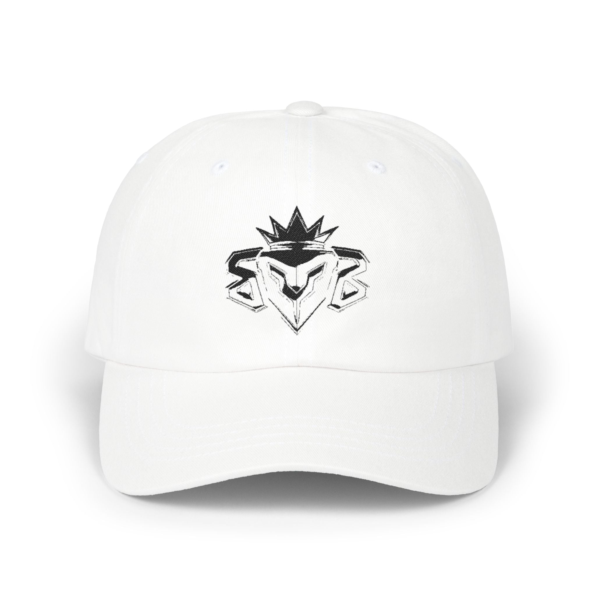 Dad Cap — Embroidered Blue Crown Heart Logo (“Shift Beyond” Back)
