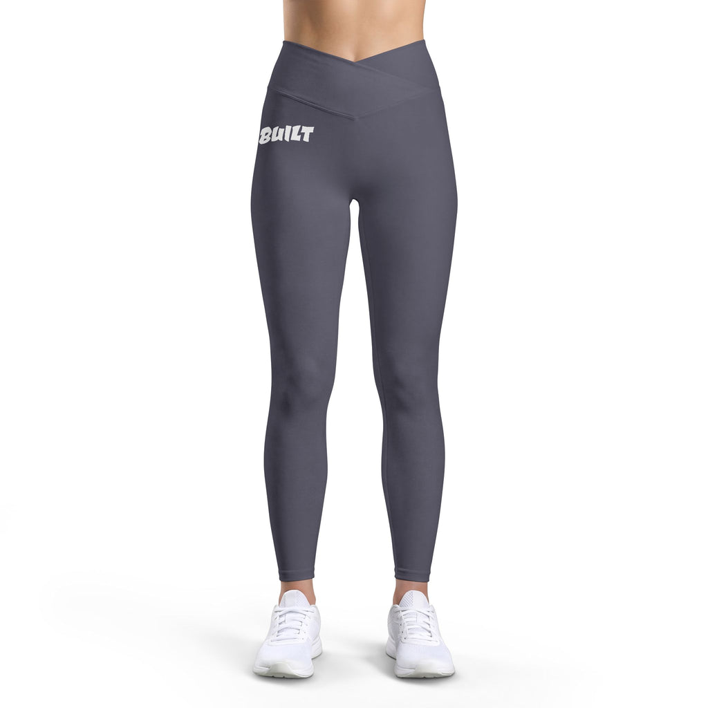 Women’s Luxe Leggings — Black High-Waist Athletic Leggings with White 'ROCKET' Side Script