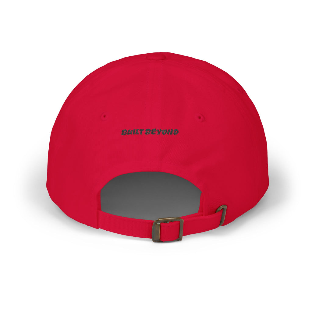 Dad Cap — Embroidered Blue Crown Heart Logo (“Shift Beyond” Back)