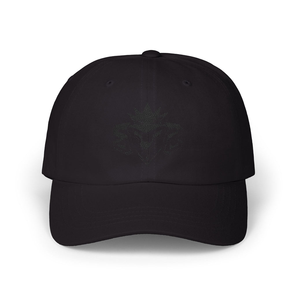 Dad Cap — Embroidered Blue Crown Heart Logo (“Shift Beyond” Back)