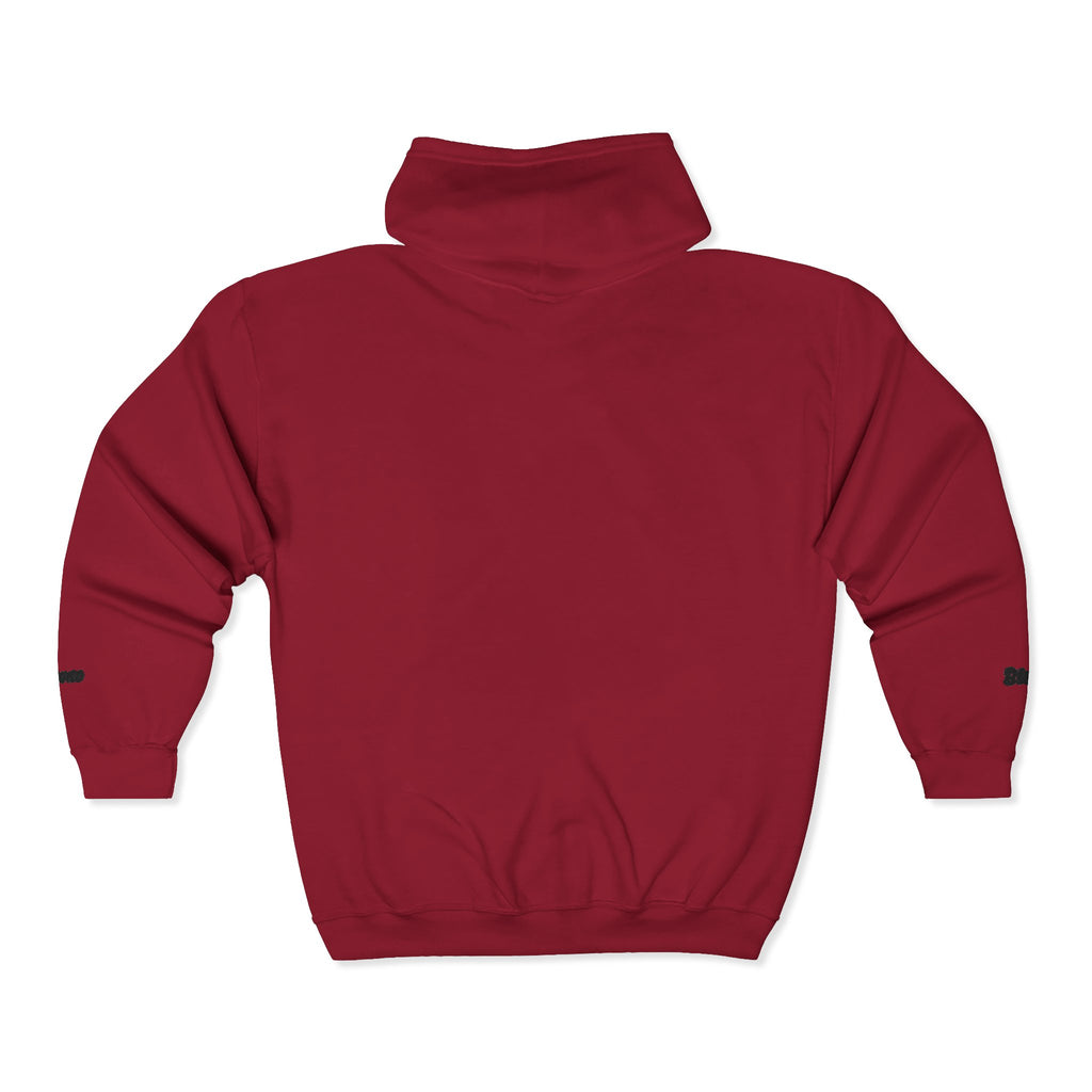 Zip Hoodie with Minimal Lion Crest — Small Chest & Sleeve Logo