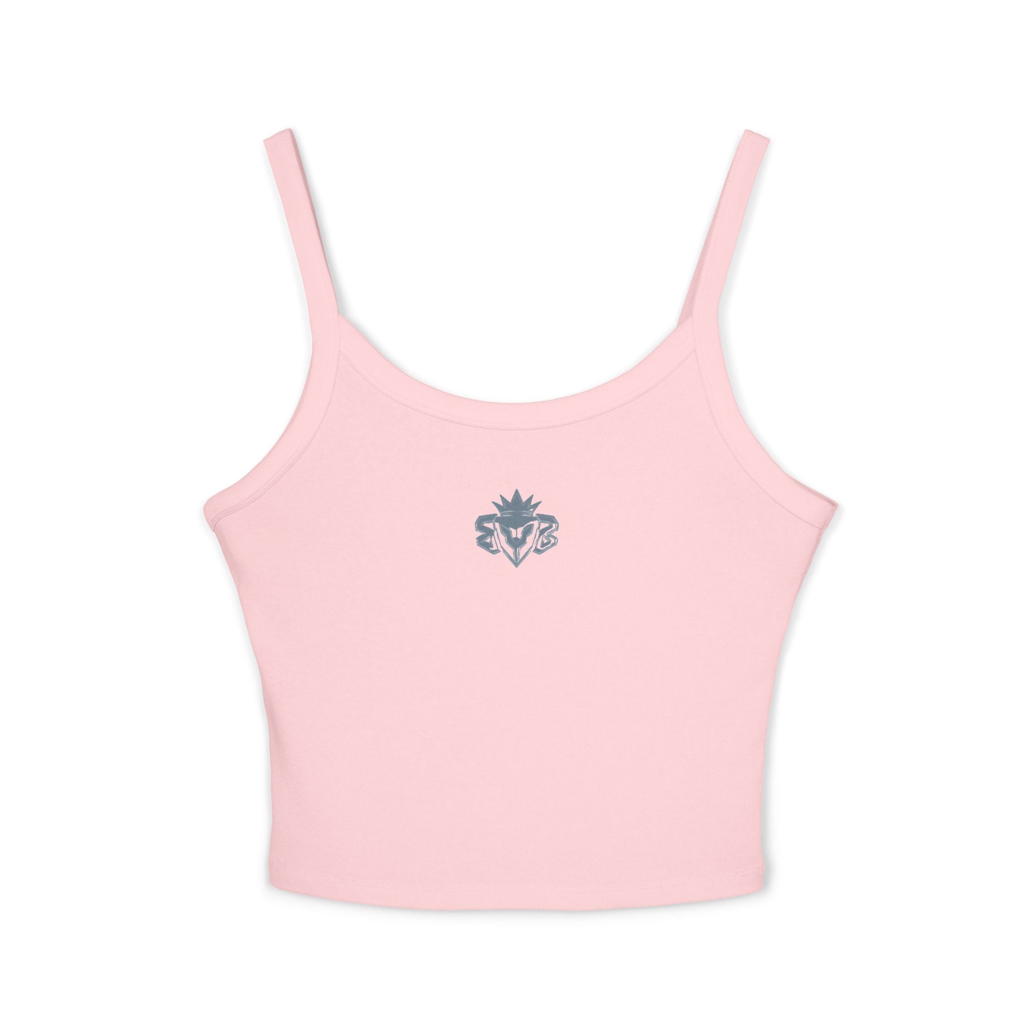 Women's Spaghetti Tank Top — Minimal Emblem & “Built Beyond”