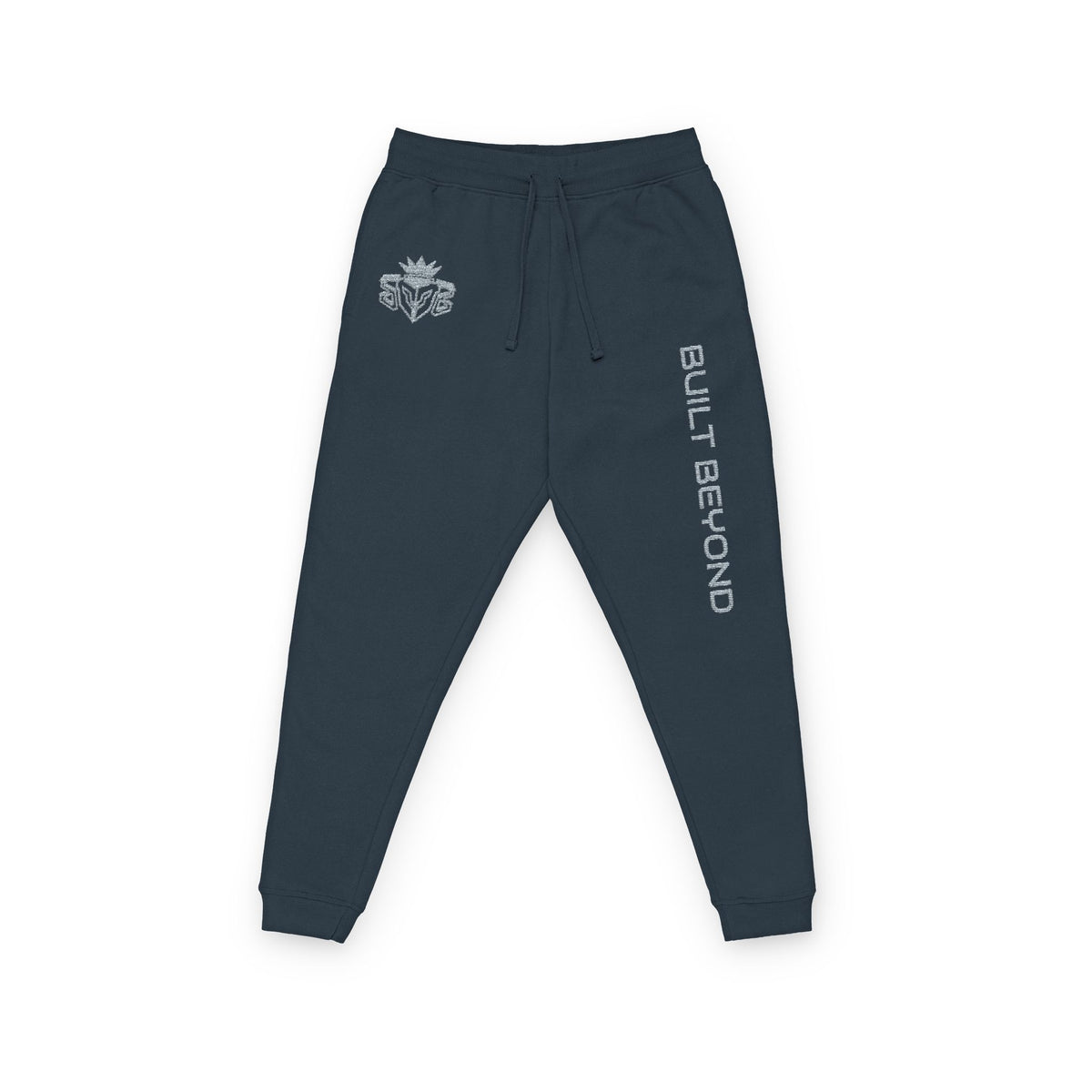 Embroidered 'BUILT BEYOND' Fleece Joggers — Cozy Streetwear Sweatpants