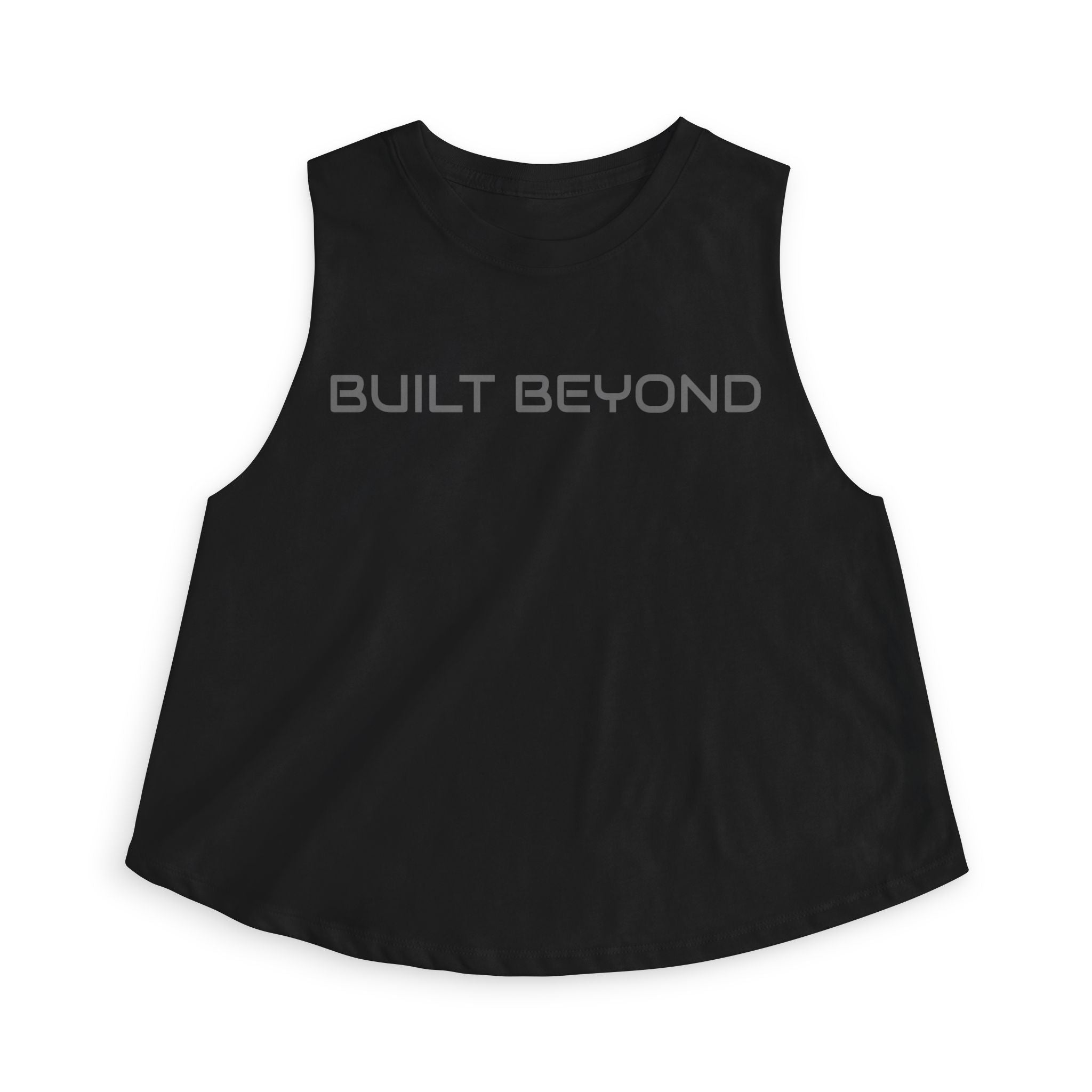 Built Beyond Women’s Crop Top — Minimal Motivational Graphic Tank