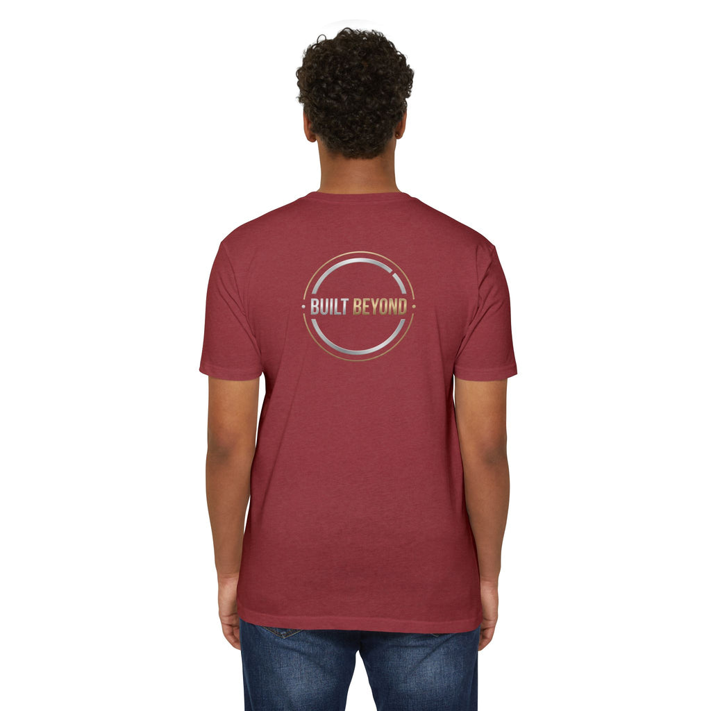 Built Beyond Logo T-Shirt — Minimal Front Emblem, Bold Back Graphic