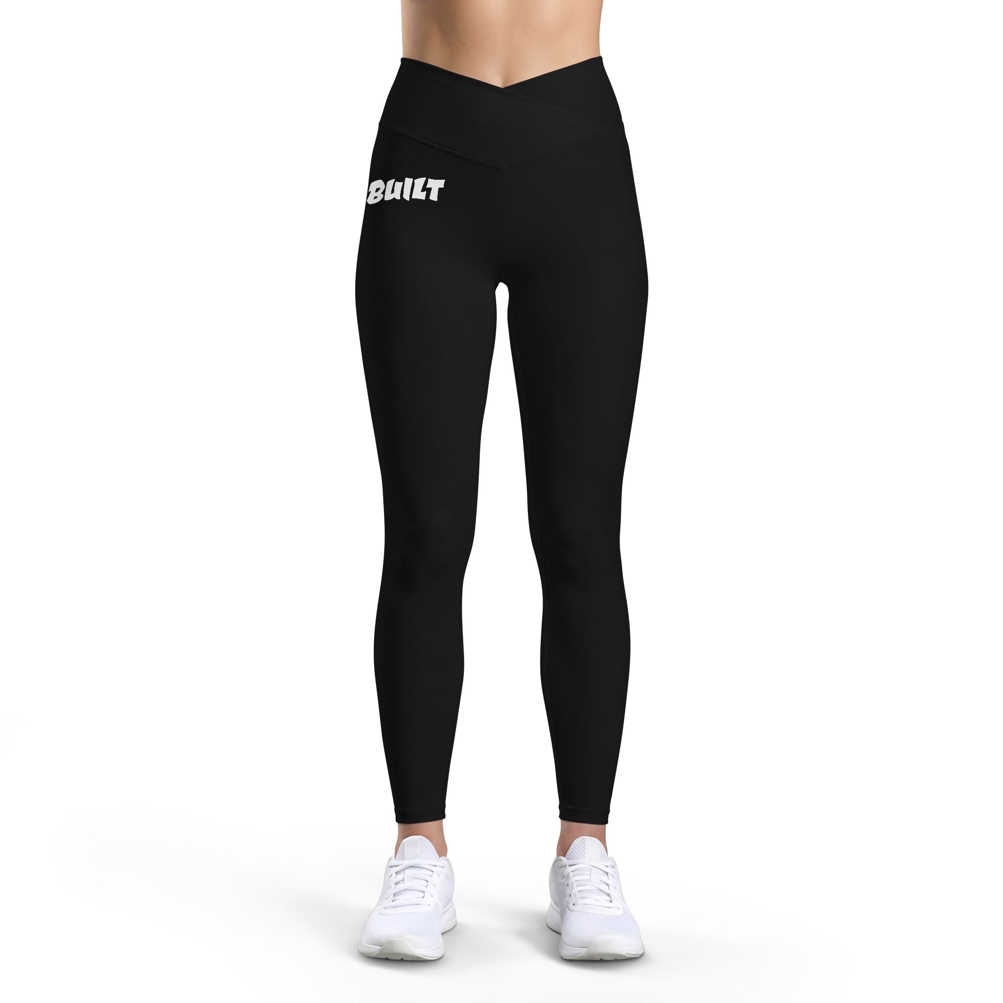 Women’s Luxe Leggings — Black High-Waist Athletic Leggings with White 'ROCKET' Side Script