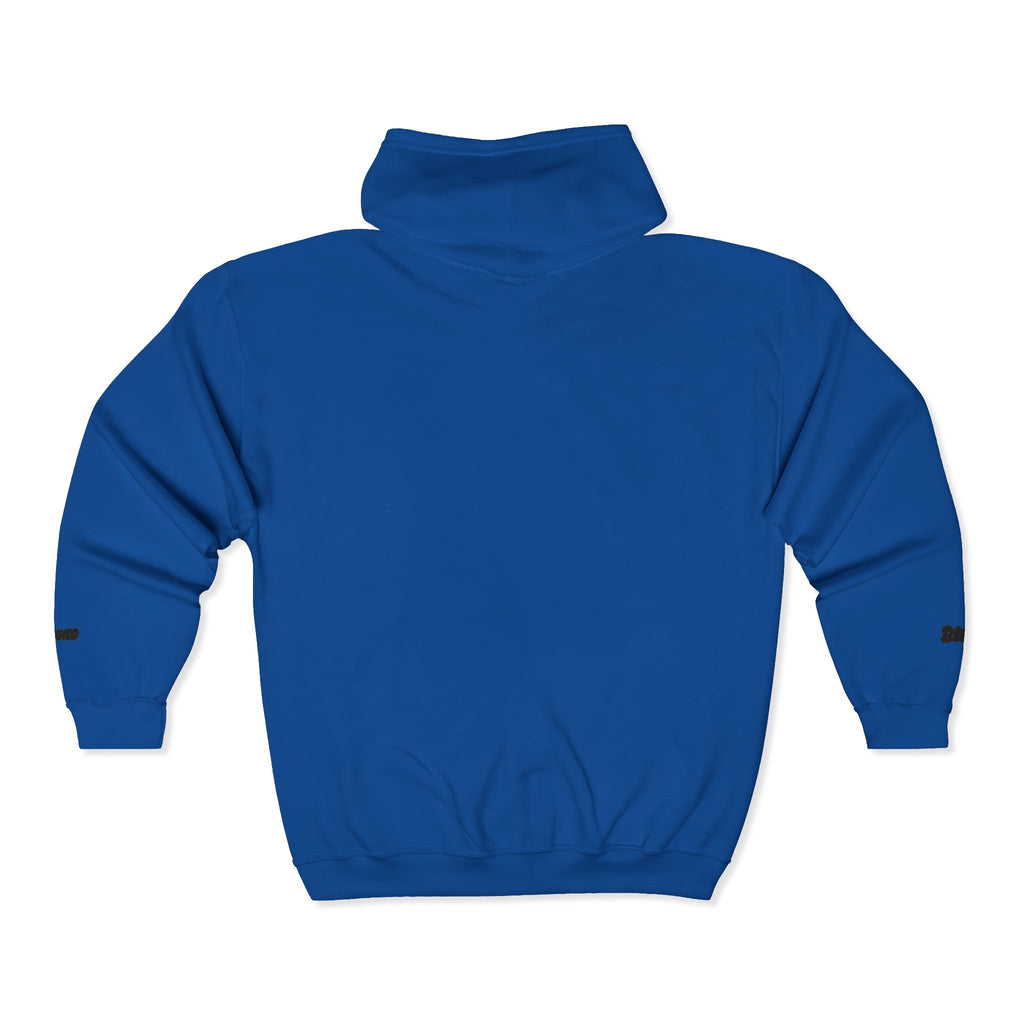 Zip Hoodie with Minimal Lion Crest — Small Chest & Sleeve Logo