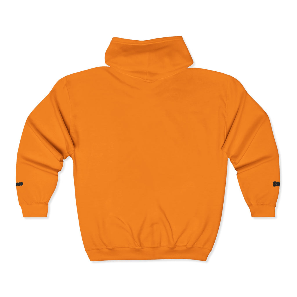 Zip Hoodie with Minimal Lion Crest — Small Chest & Sleeve Logo