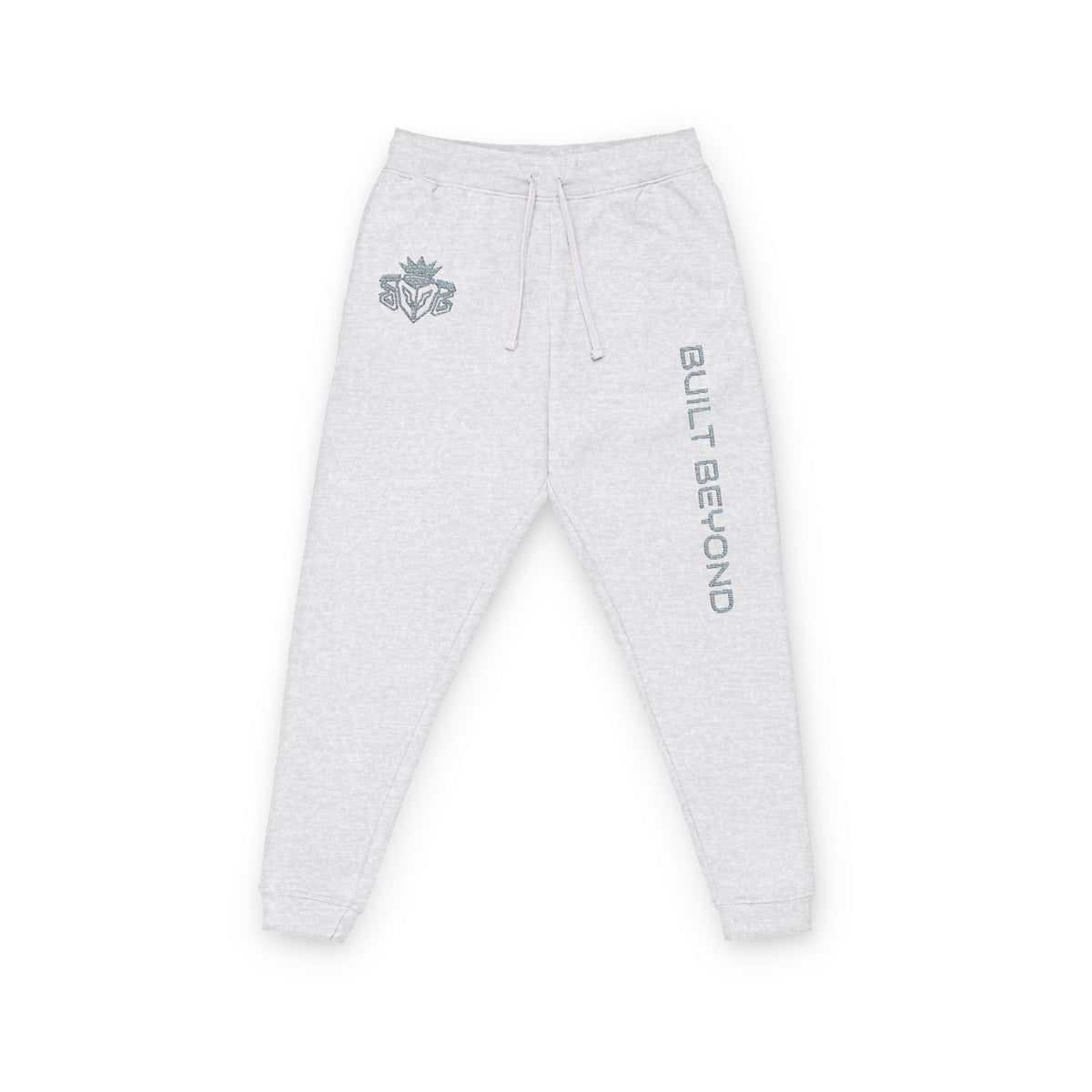 Embroidered 'BUILT BEYOND' Fleece Joggers — Cozy Streetwear Sweatpants