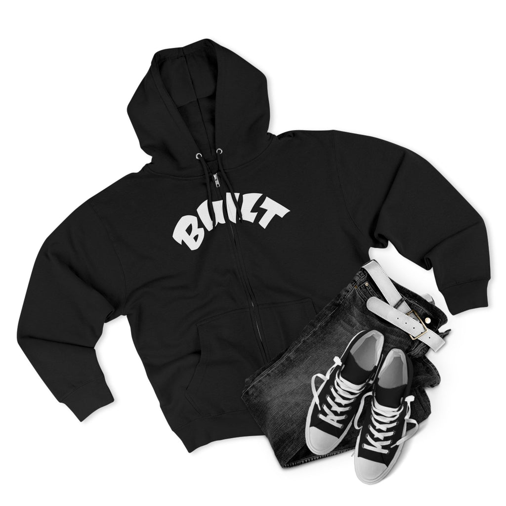 Built Zip Hoodie — Blue Crest Logo Back