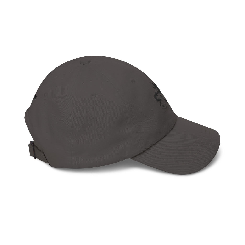 Dad Cap — Embroidered Blue Crown Heart Logo (“Shift Beyond” Back)