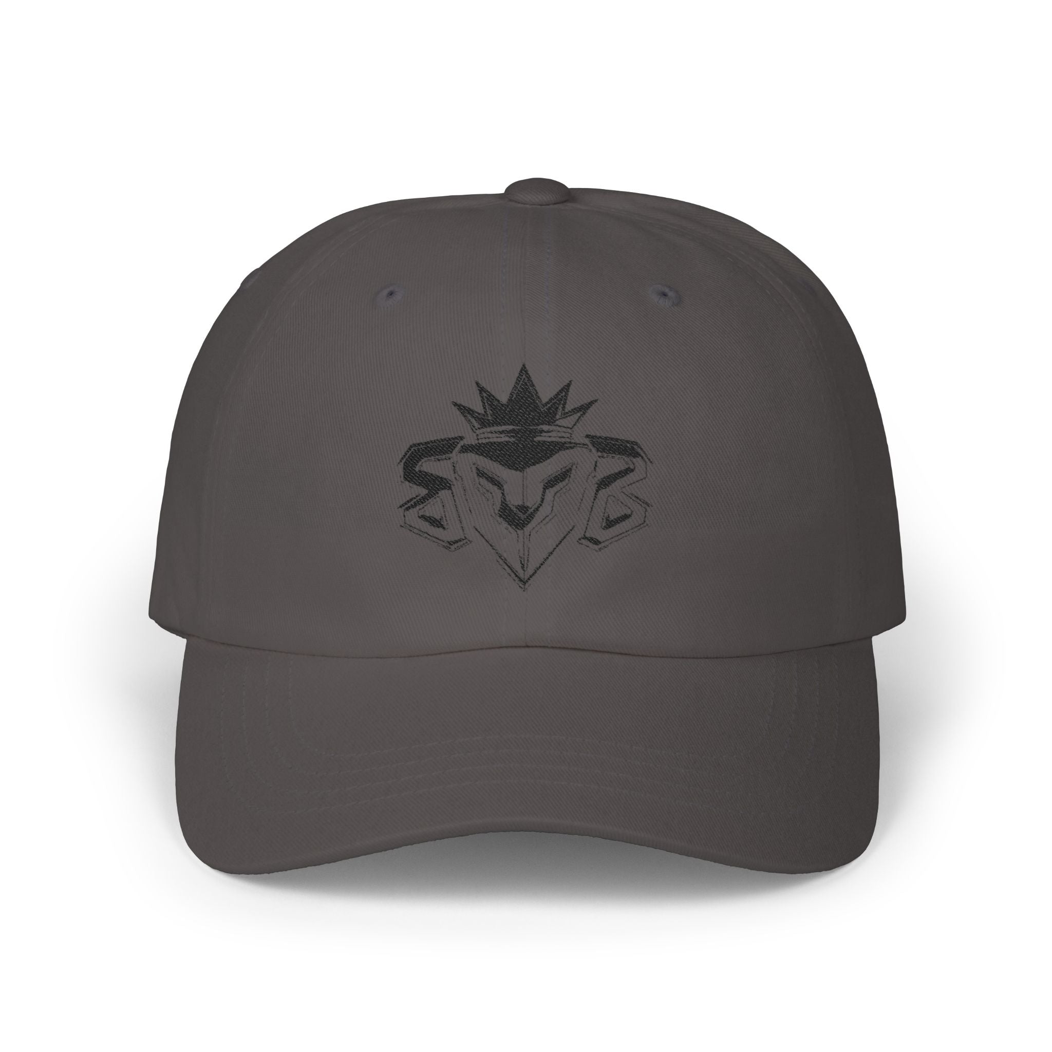 Dad Cap — Embroidered Blue Crown Heart Logo (“Shift Beyond” Back)