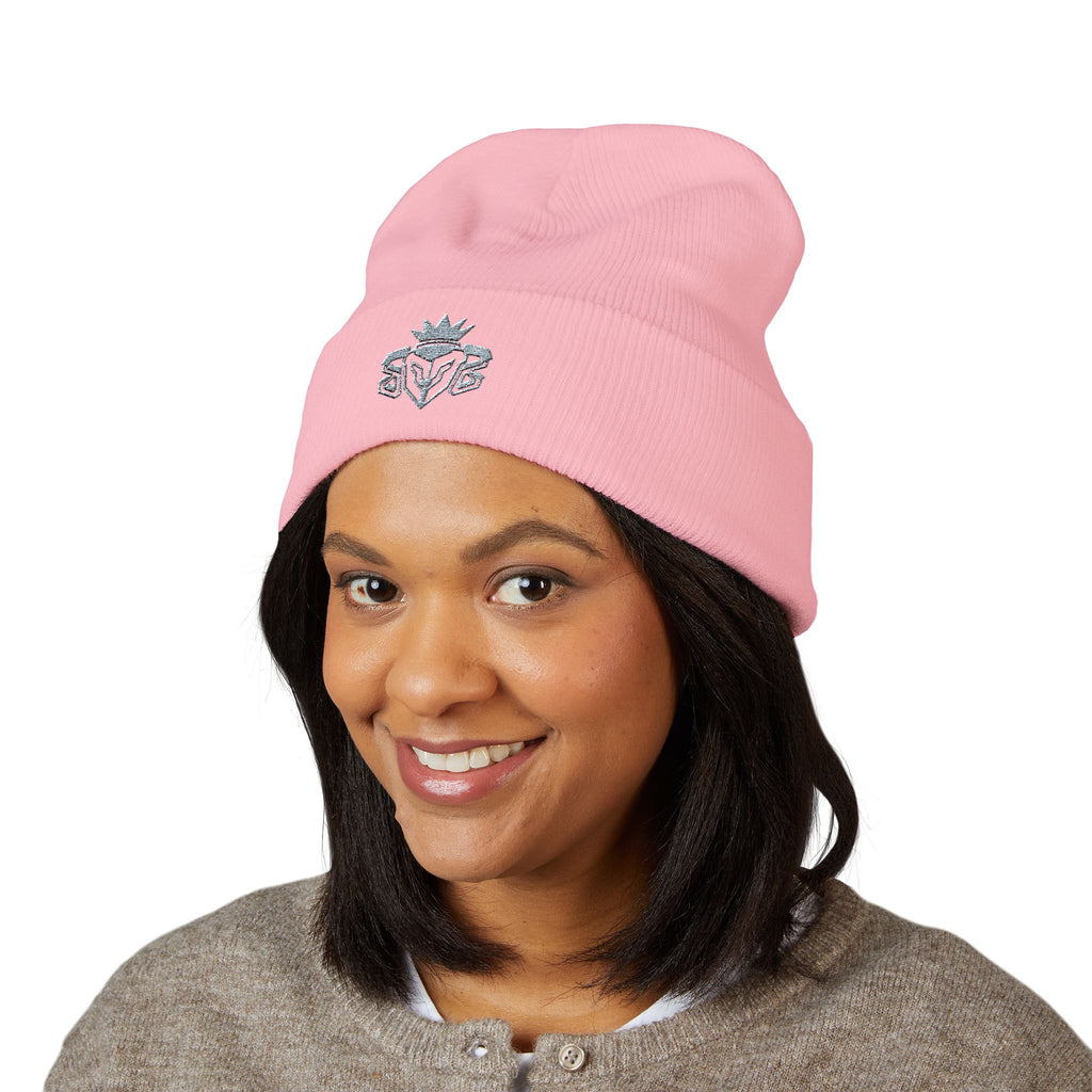 Embroidered Thistle Cuffed Beanie