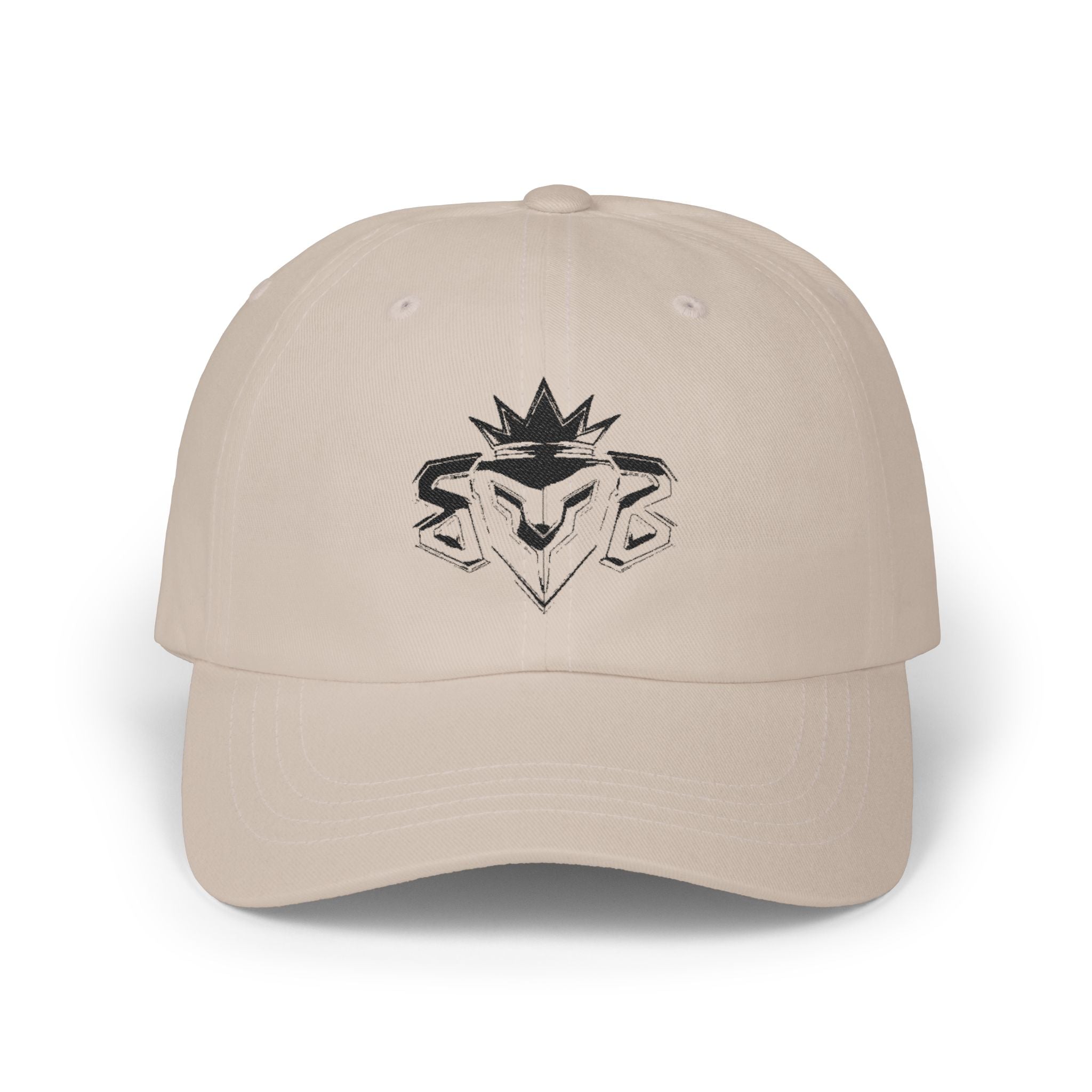 Dad Cap — Embroidered Blue Crown Heart Logo (“Shift Beyond” Back)