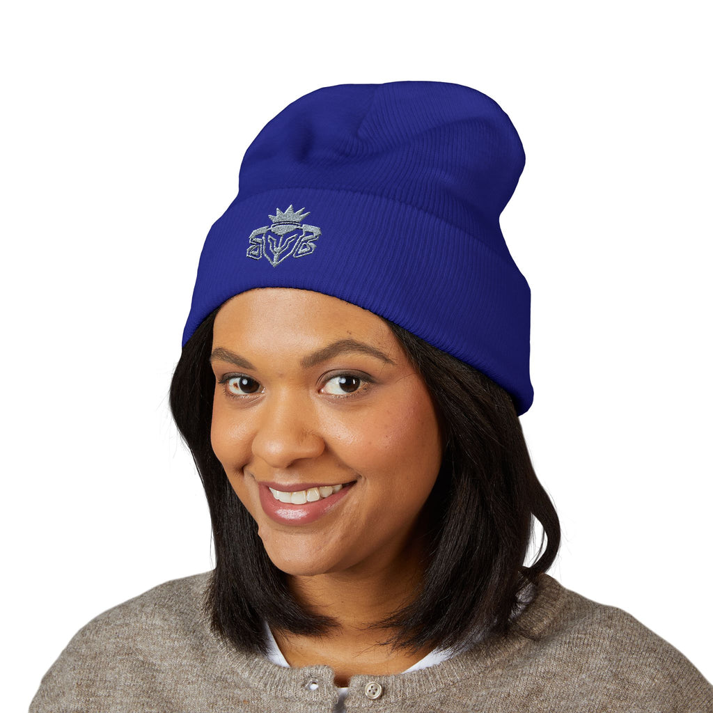 Embroidered Thistle Cuffed Beanie