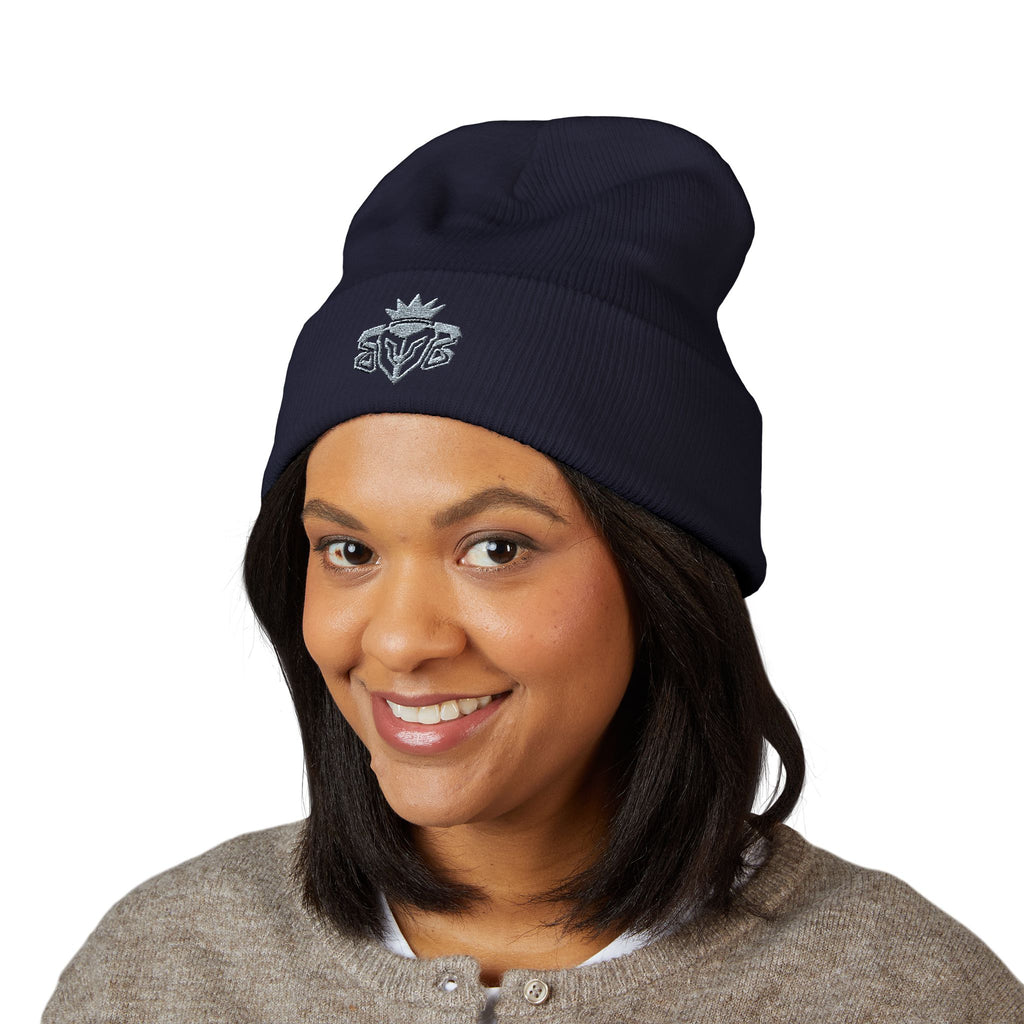 Embroidered Thistle Cuffed Beanie