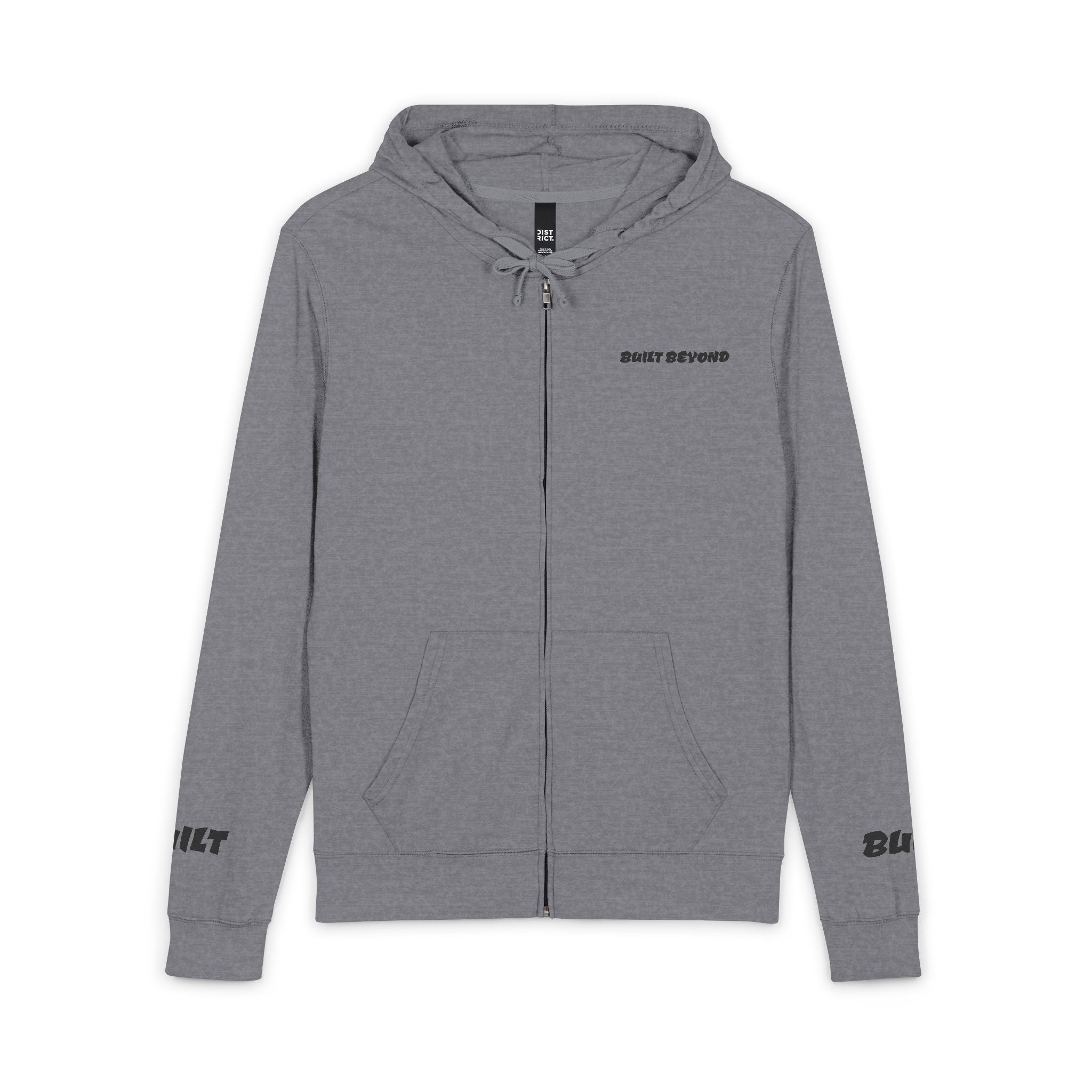 Full-Zip Hoodie — "Built Beyond" Crowned Shield Graphic