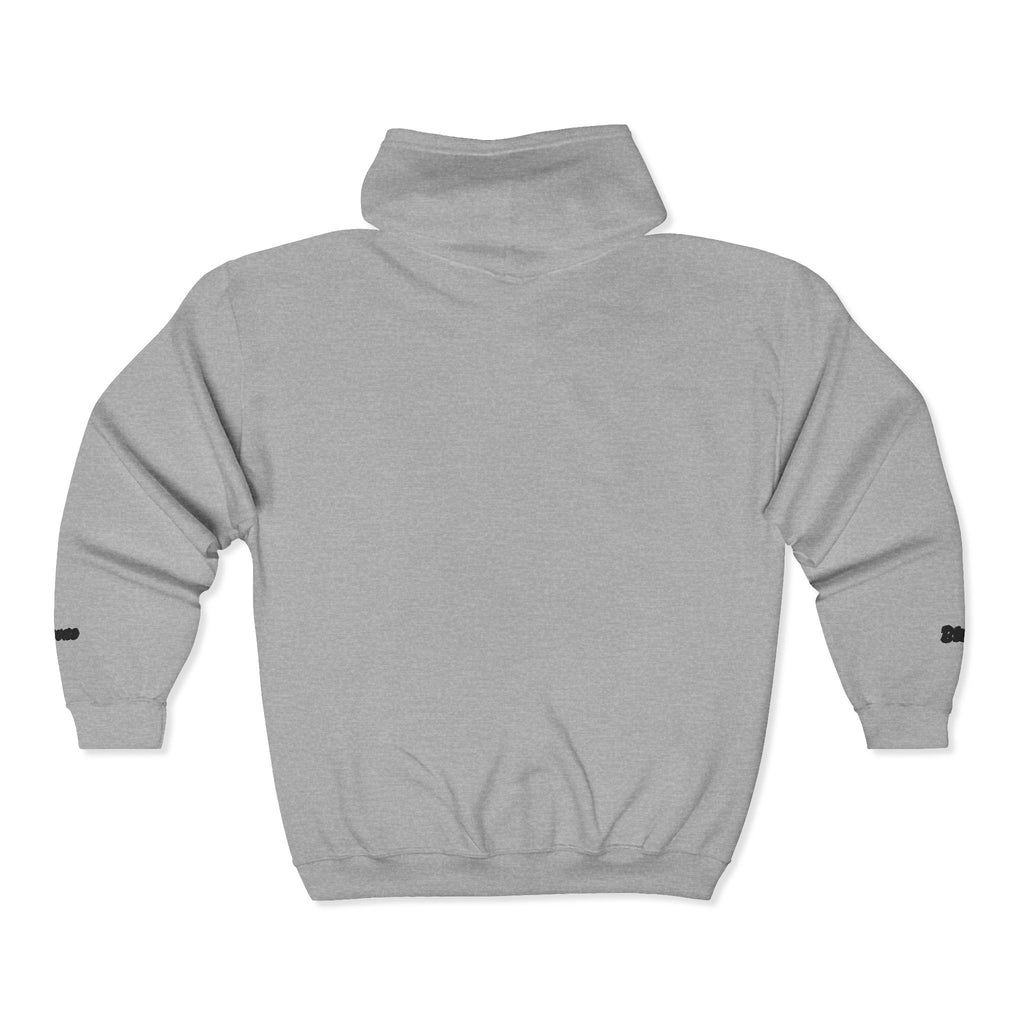 Zip Hoodie with Minimal Lion Crest — Small Chest & Sleeve Logo