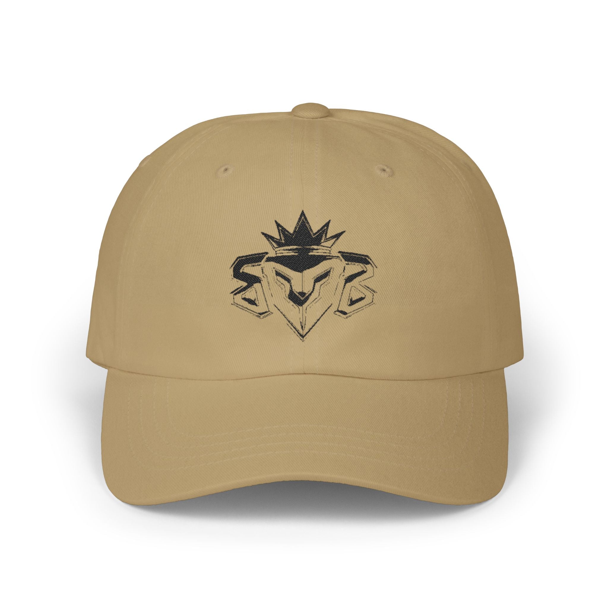 Dad Cap — Embroidered Blue Crown Heart Logo (“Shift Beyond” Back)