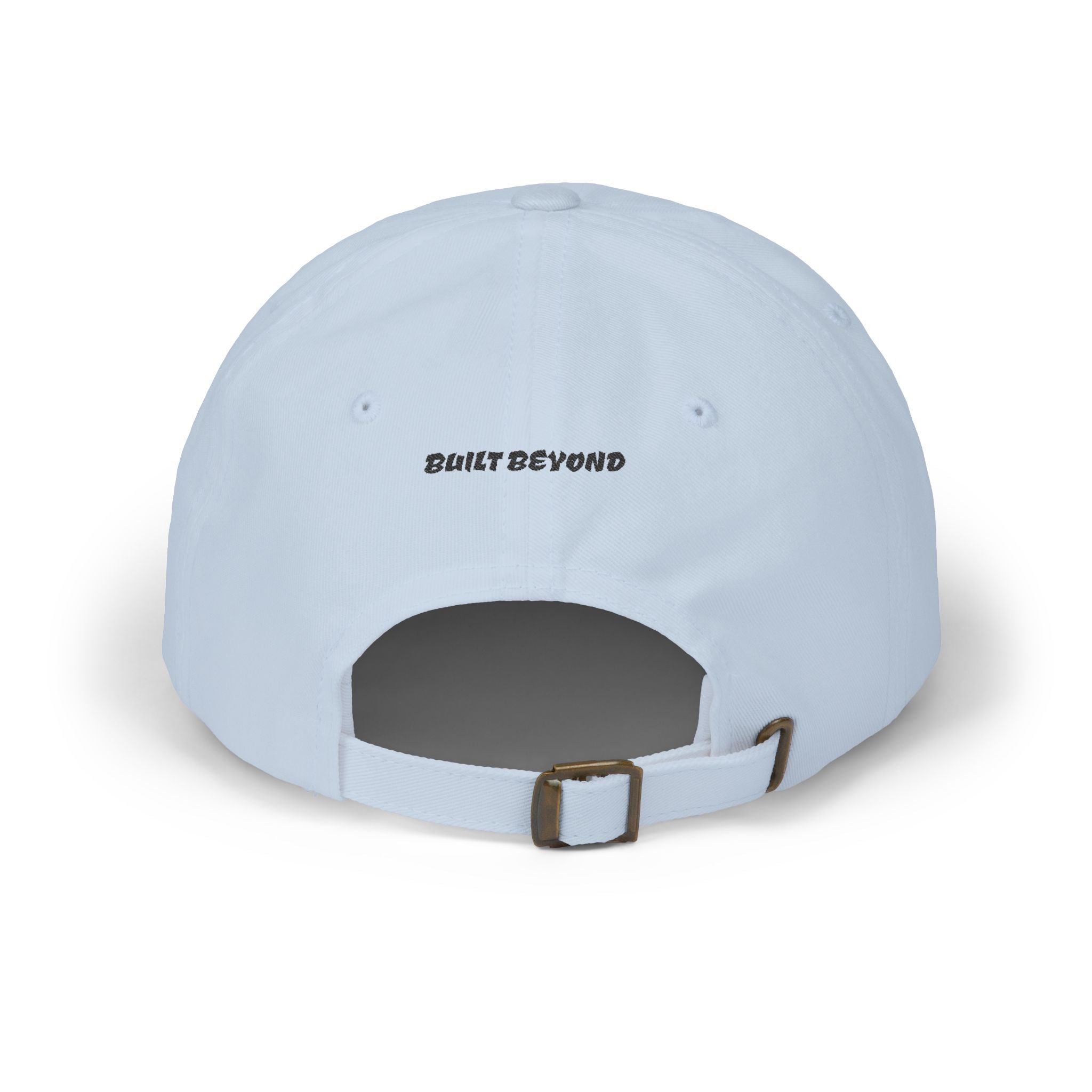 Dad Cap — Embroidered Blue Crown Heart Logo (“Shift Beyond” Back)