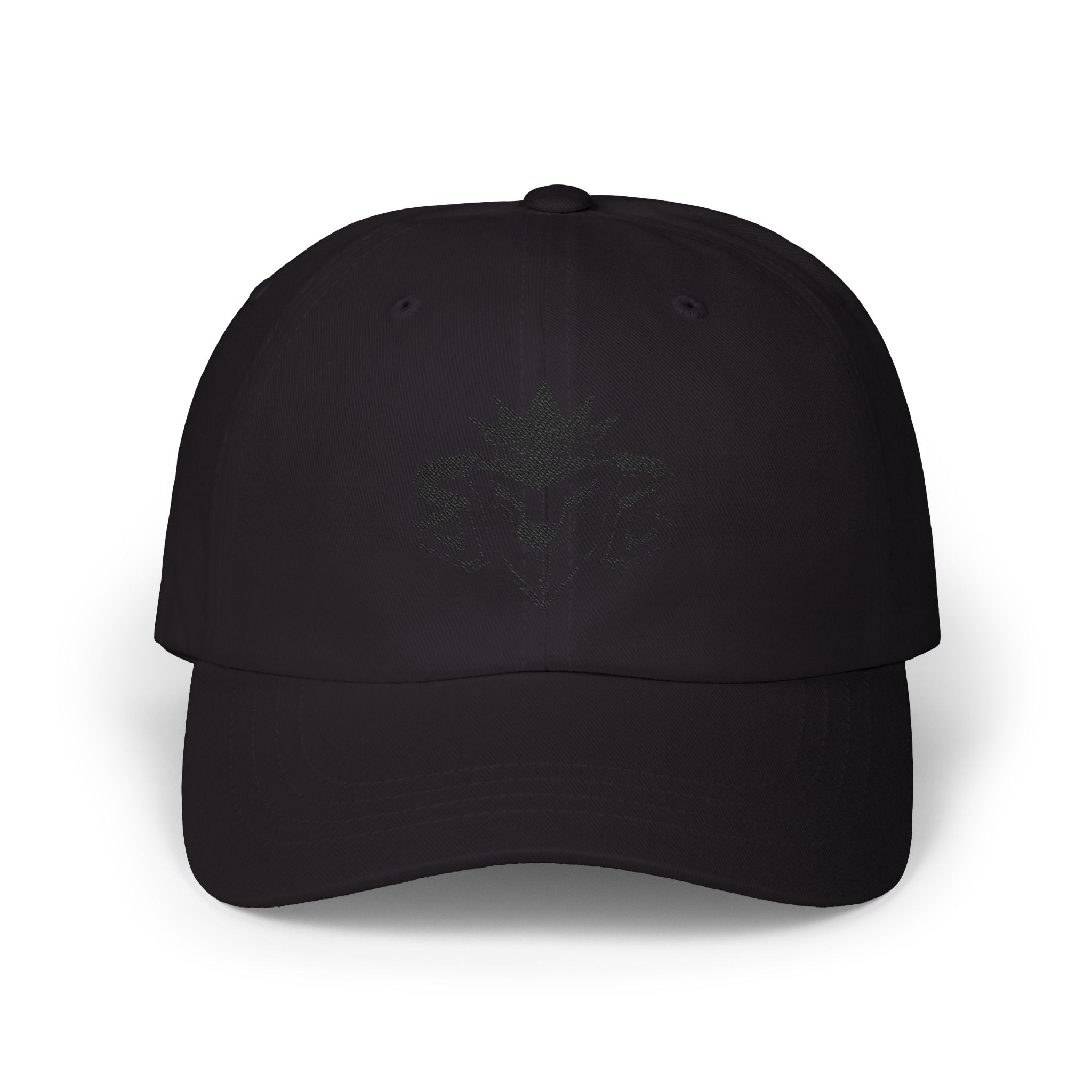 Dad Cap — Embroidered Blue Crown Heart Logo (“Shift Beyond” Back)