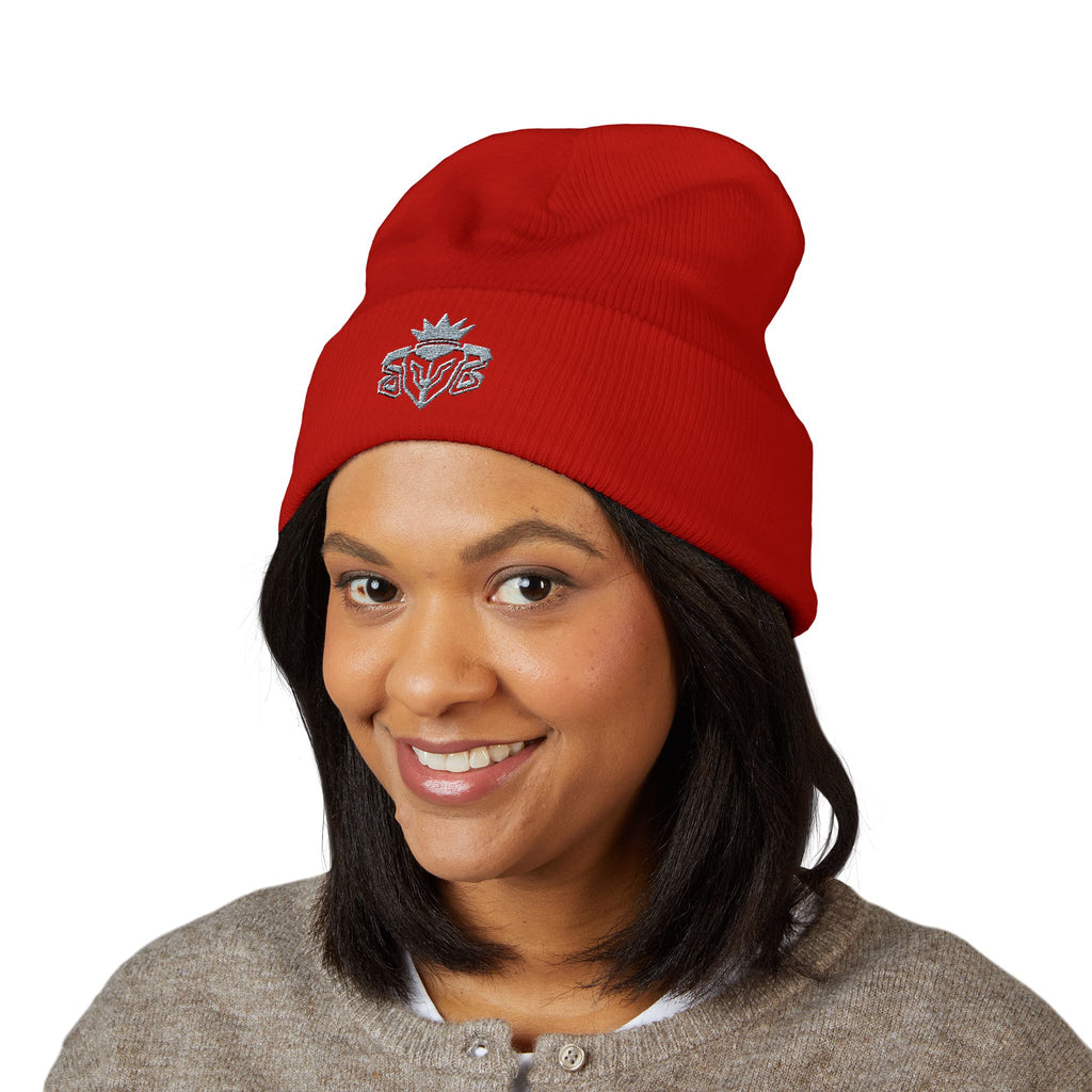 Embroidered Thistle Cuffed Beanie