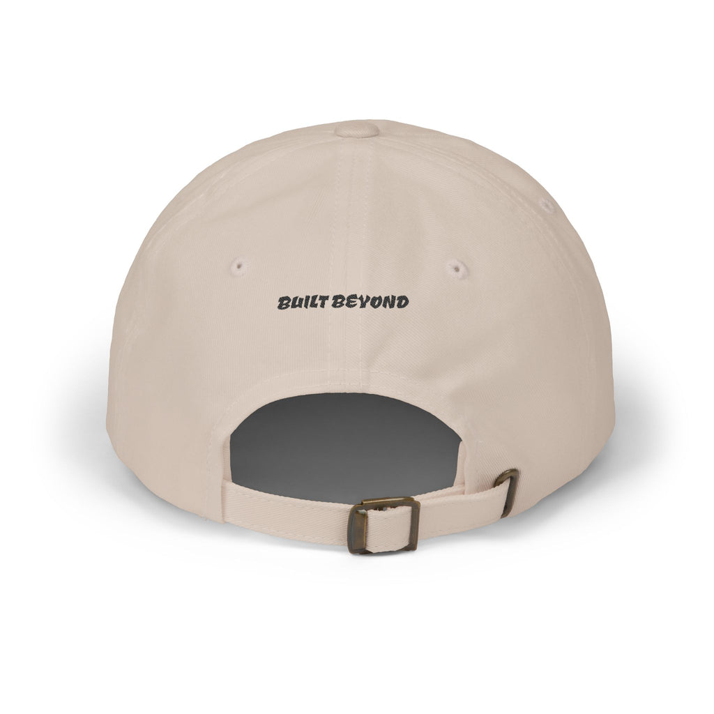 Dad Cap — Embroidered Blue Crown Heart Logo (“Shift Beyond” Back)