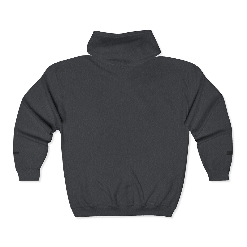 Zip Hoodie with Minimal Lion Crest — Small Chest & Sleeve Logo