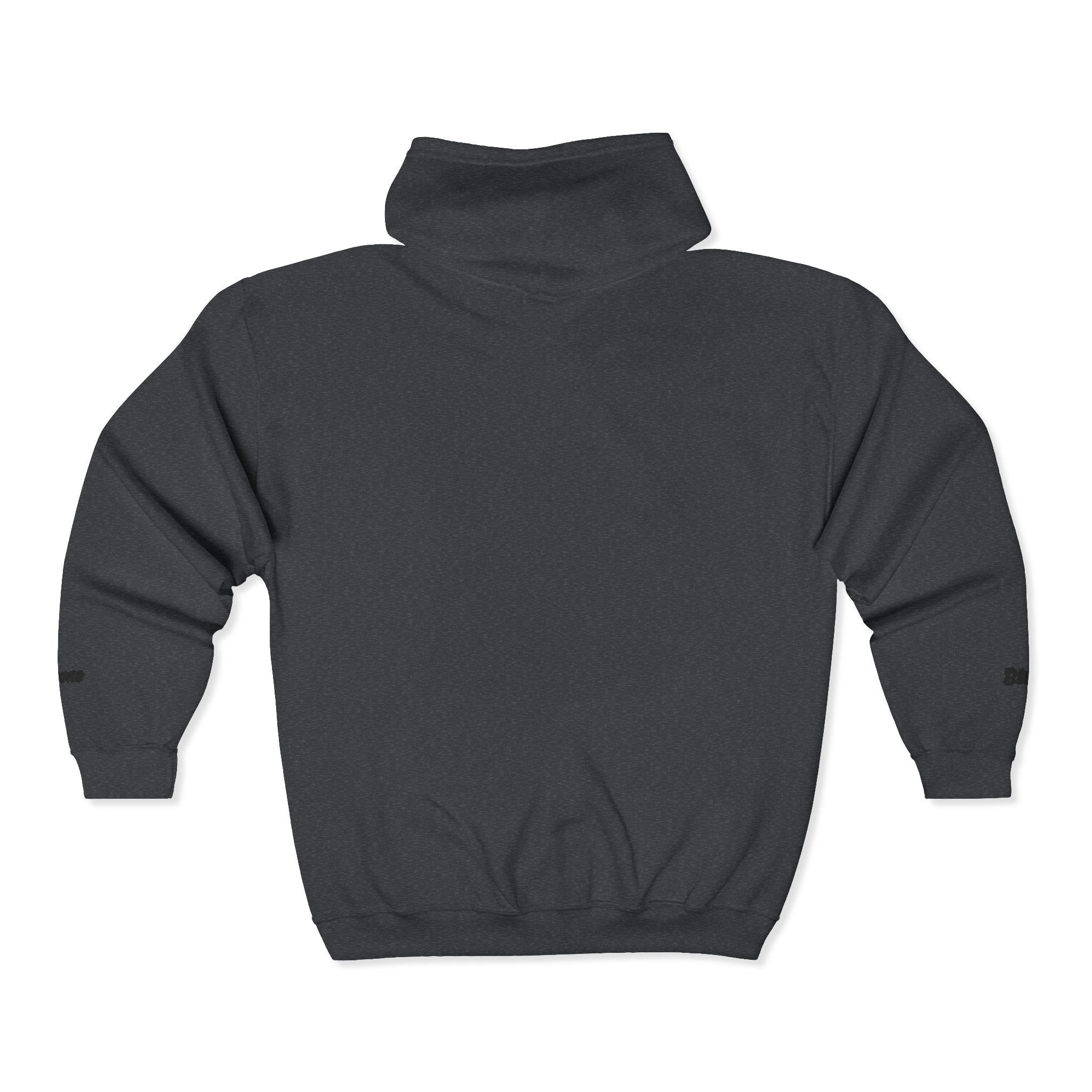 Zip Hoodie with Minimal Lion Crest — Small Chest & Sleeve Logo