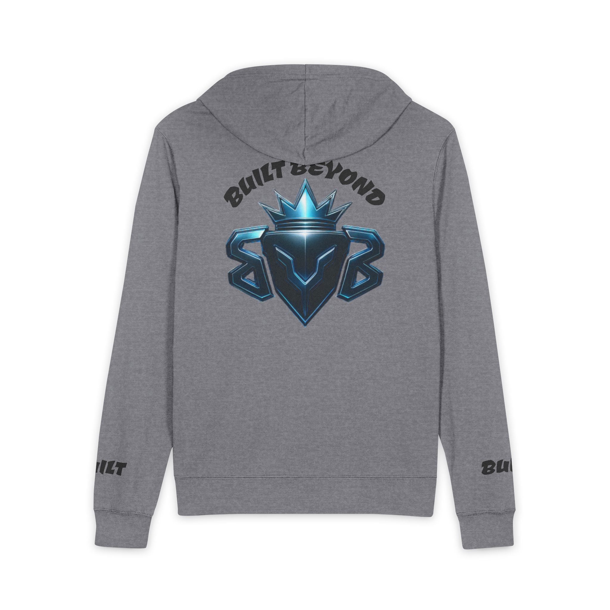 Full-Zip Hoodie — "Built Beyond" Crowned Shield Graphic