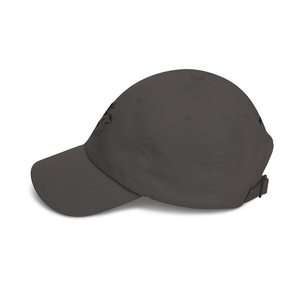 Dad Cap — Embroidered Blue Crown Heart Logo (“Shift Beyond” Back)