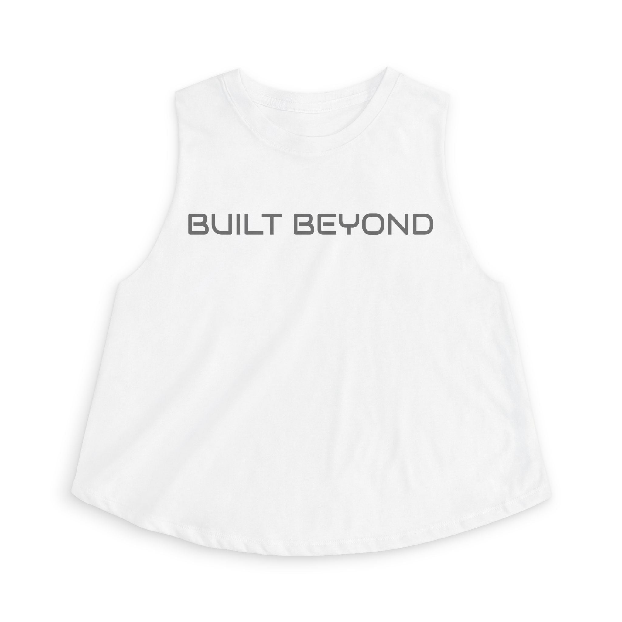 Built Beyond Women’s Crop Top — Minimal Motivational Graphic Tank