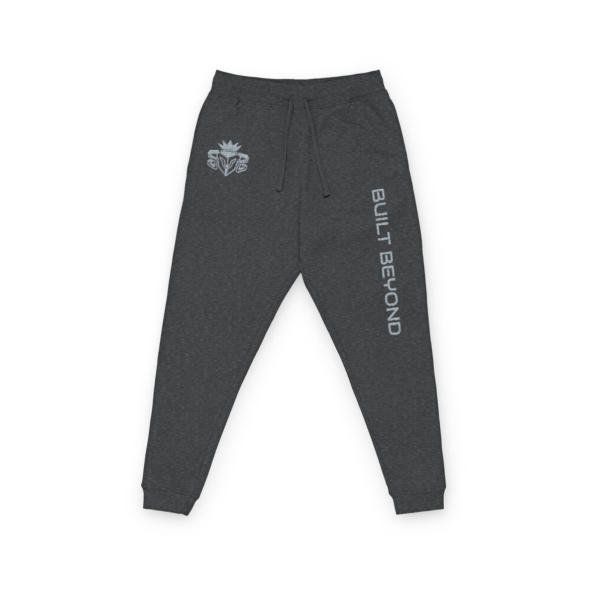 Embroidered 'BUILT BEYOND' Fleece Joggers — Cozy Streetwear Sweatpants