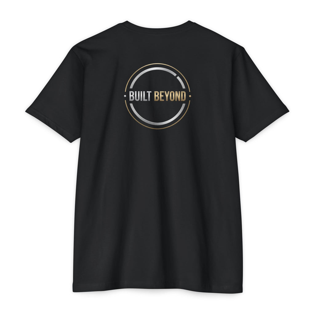 Built Beyond Logo T-Shirt — Minimal Front Emblem, Bold Back Graphic