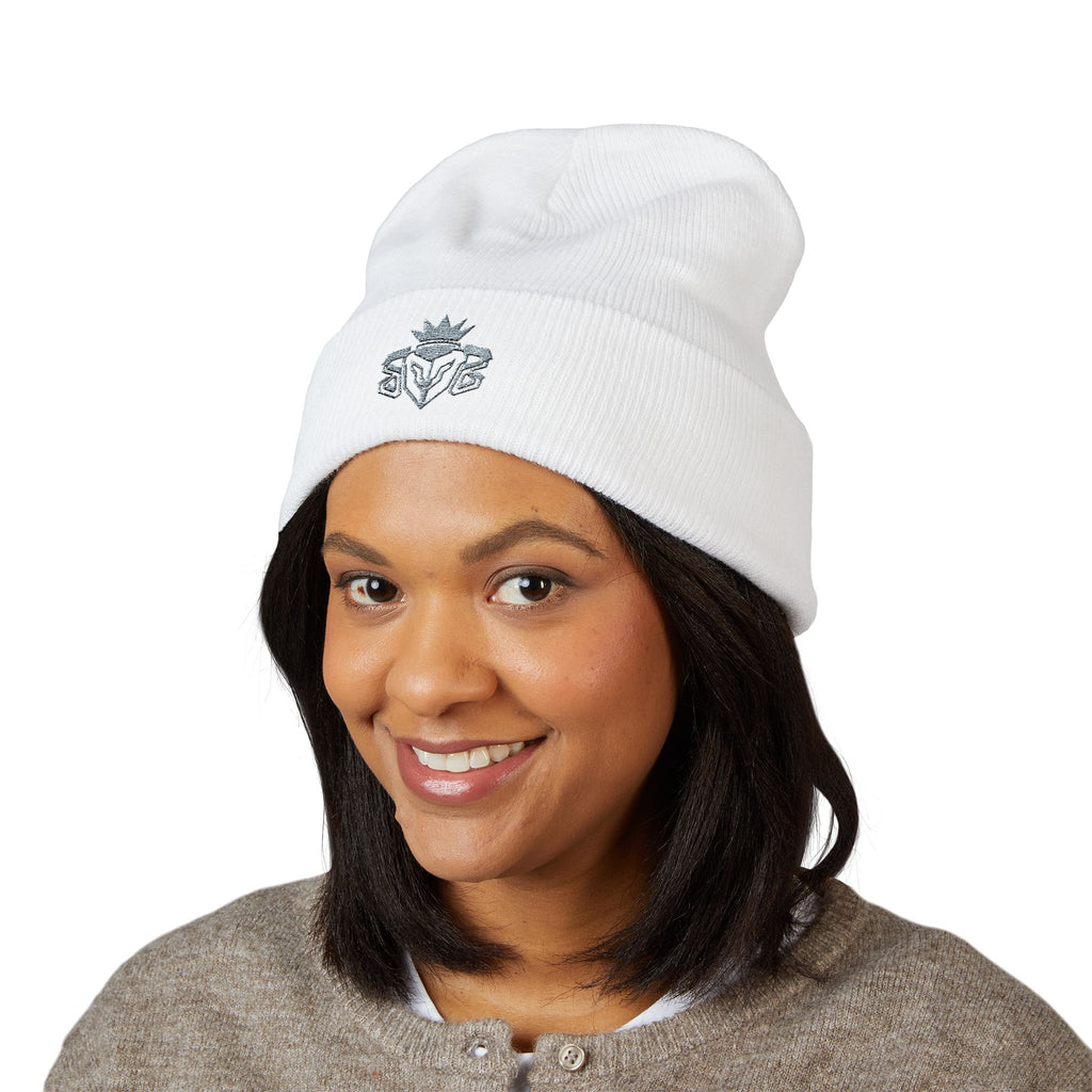 Embroidered Thistle Cuffed Beanie