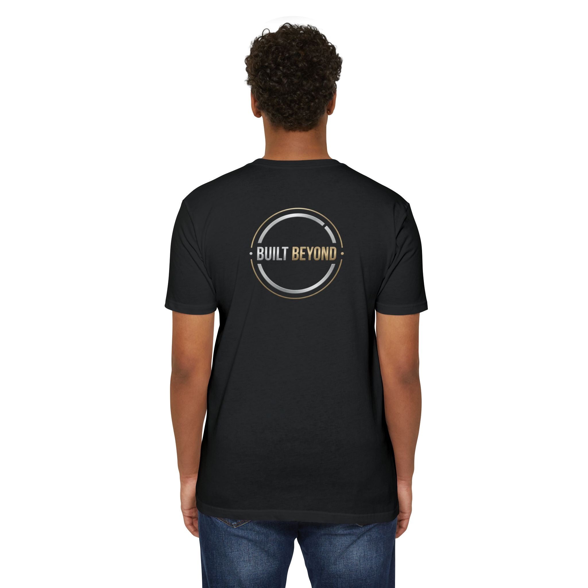 Built Beyond Logo T-Shirt — Minimal Front Emblem, Bold Back Graphic