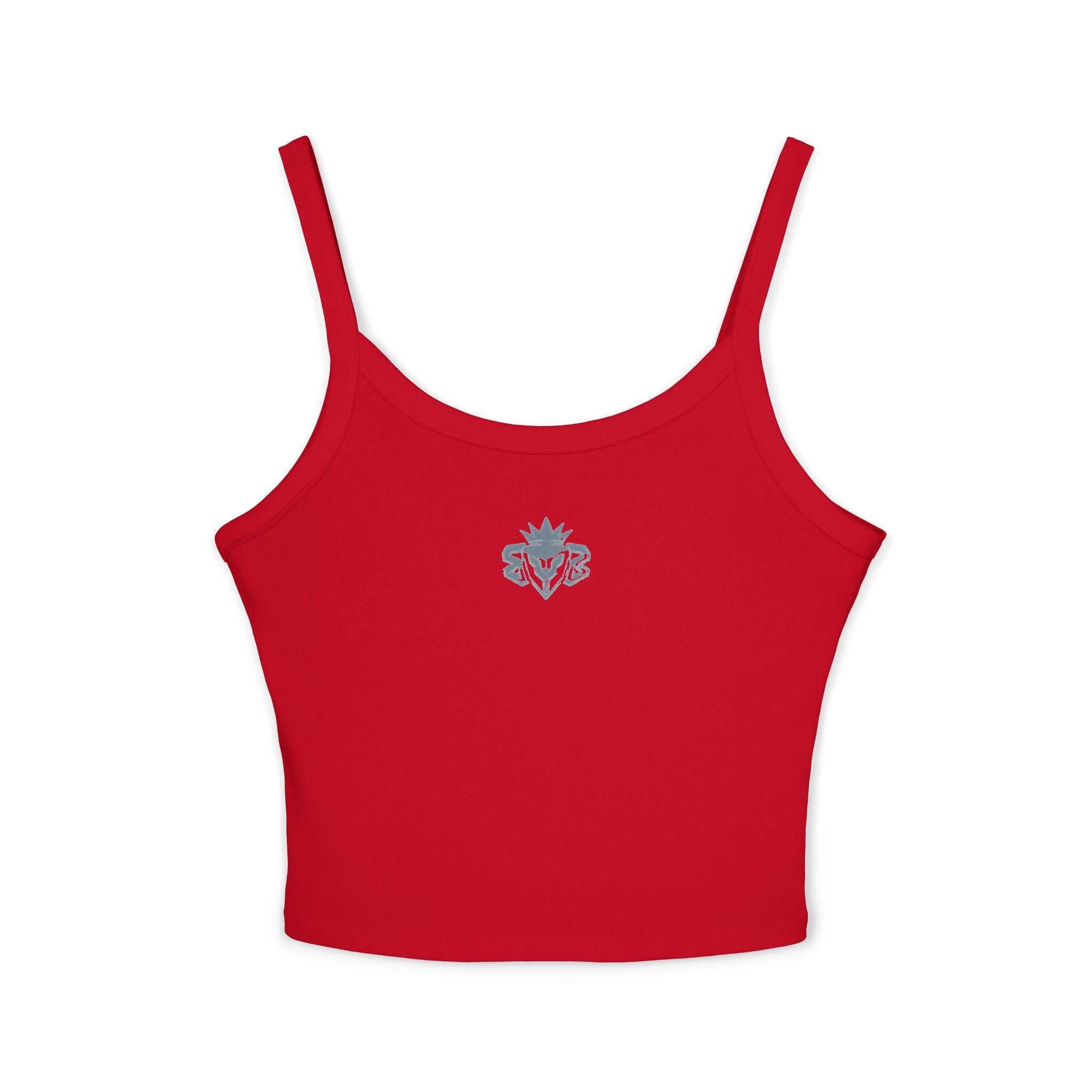 Women's Spaghetti Tank Top — Minimal Emblem & “Built Beyond”
