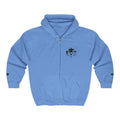Zip Hoodie with Minimal Lion Crest — Small Chest & Sleeve Logo