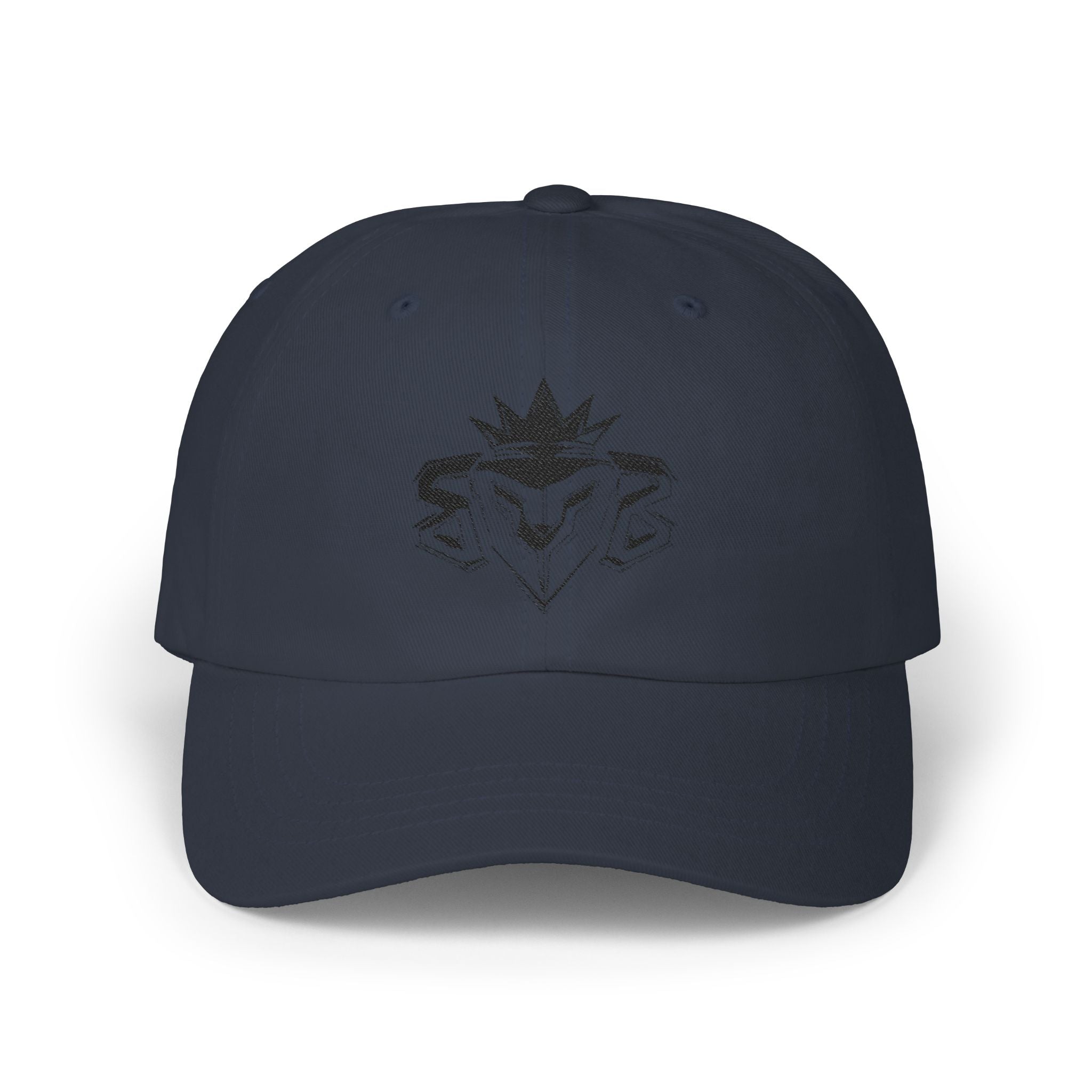 Dad Cap — Embroidered Blue Crown Heart Logo (“Shift Beyond” Back)