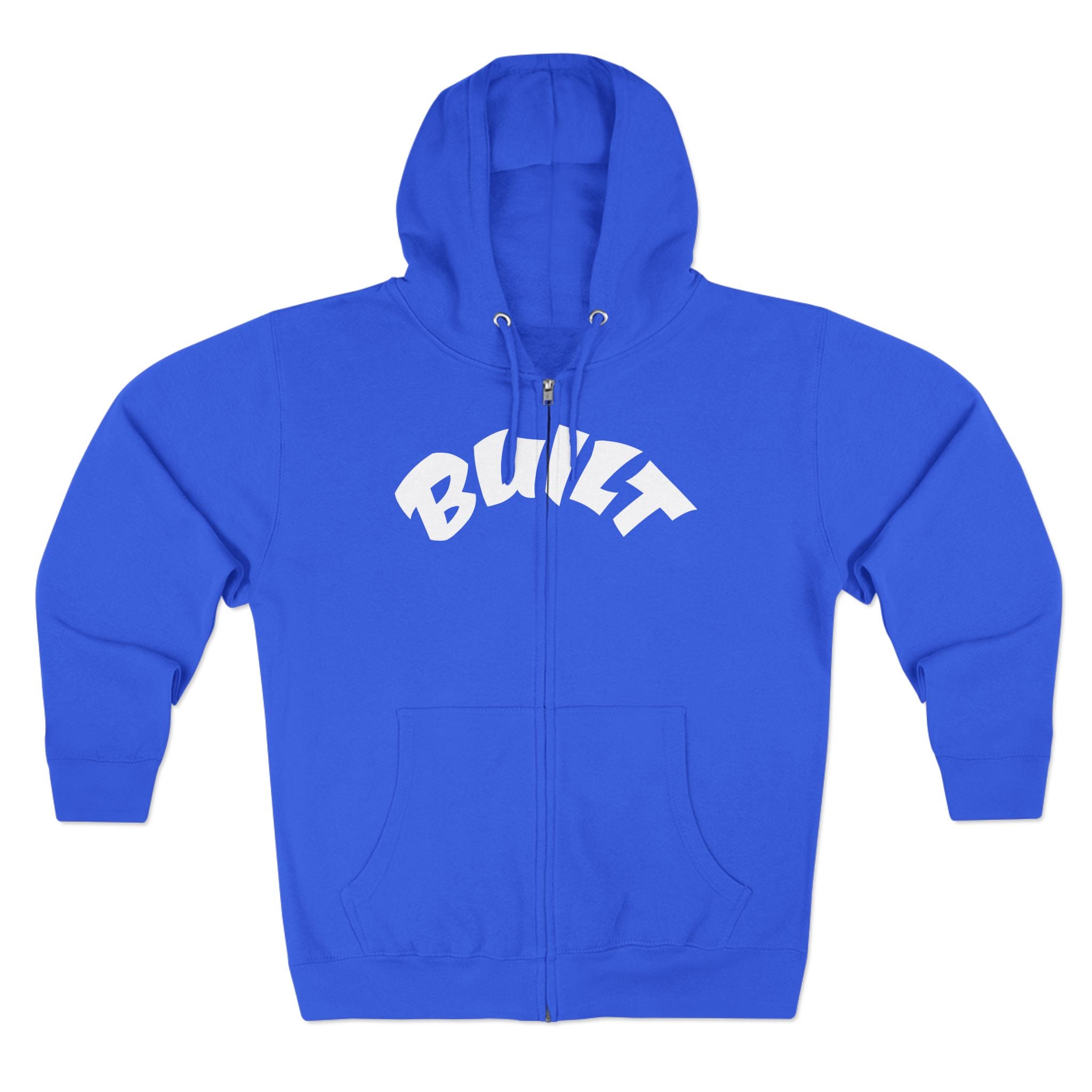Built Zip Hoodie — Blue Crest Logo Back
