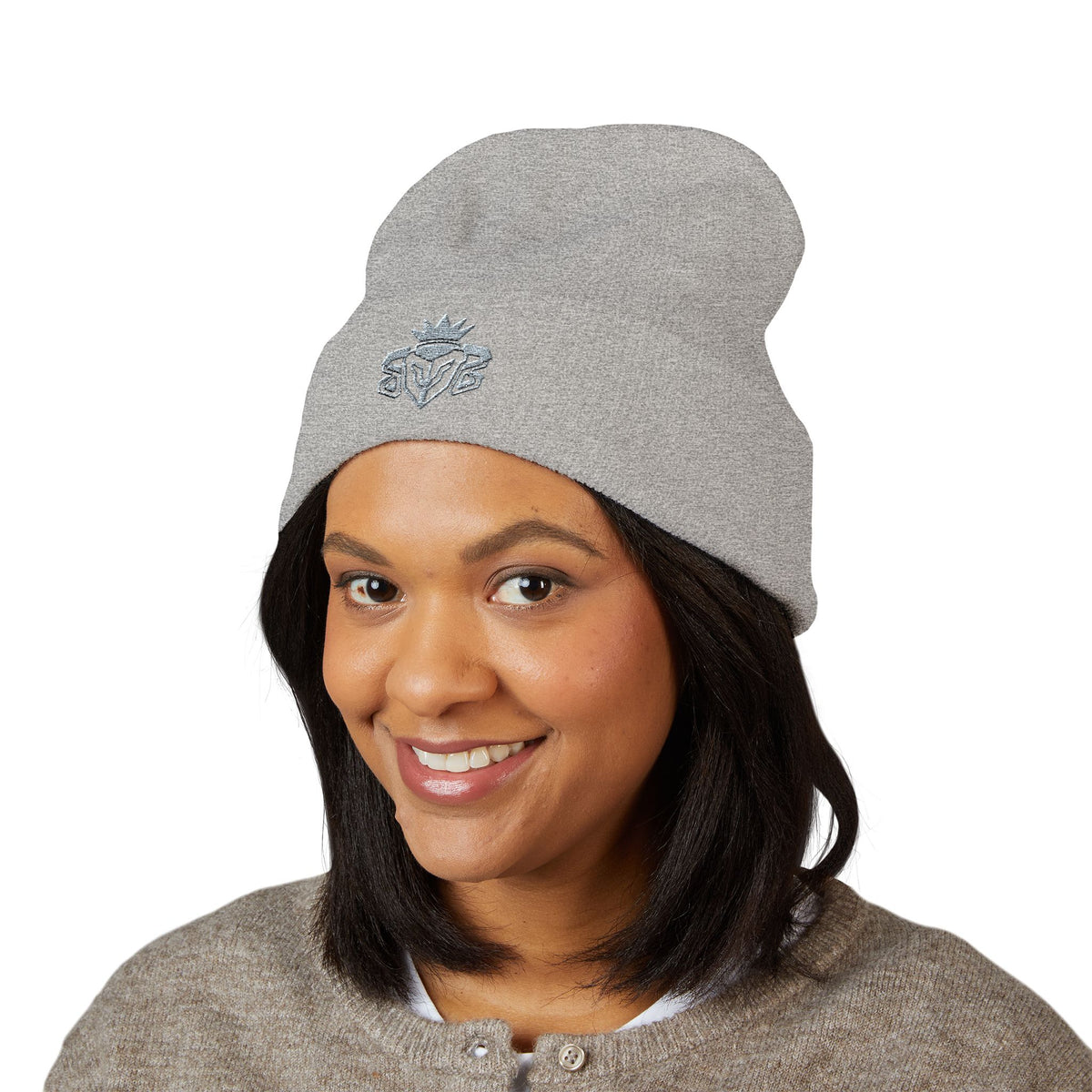 Embroidered Thistle Cuffed Beanie