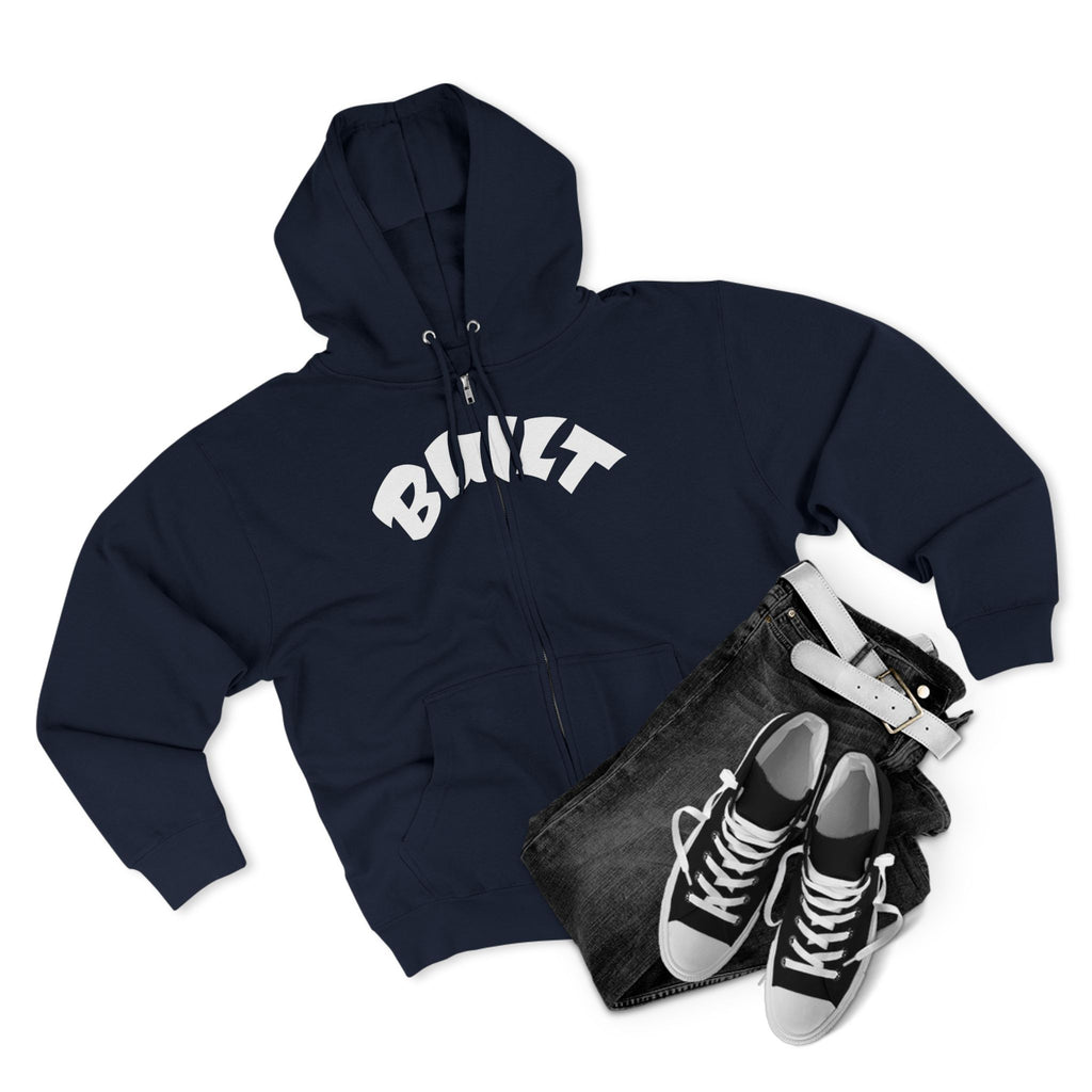 Built Zip Hoodie — Blue Crest Logo Back
