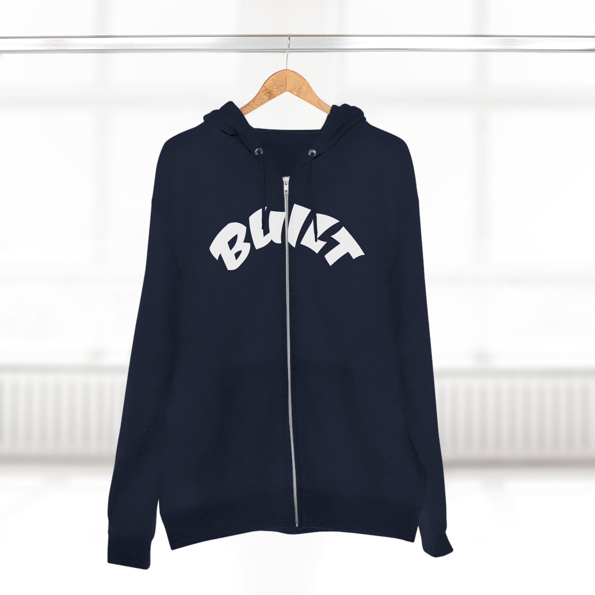 Built Zip Hoodie — Blue Crest Logo Back