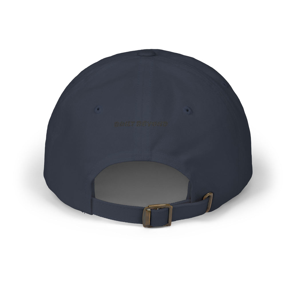 Dad Cap — Embroidered Blue Crown Heart Logo (“Shift Beyond” Back)