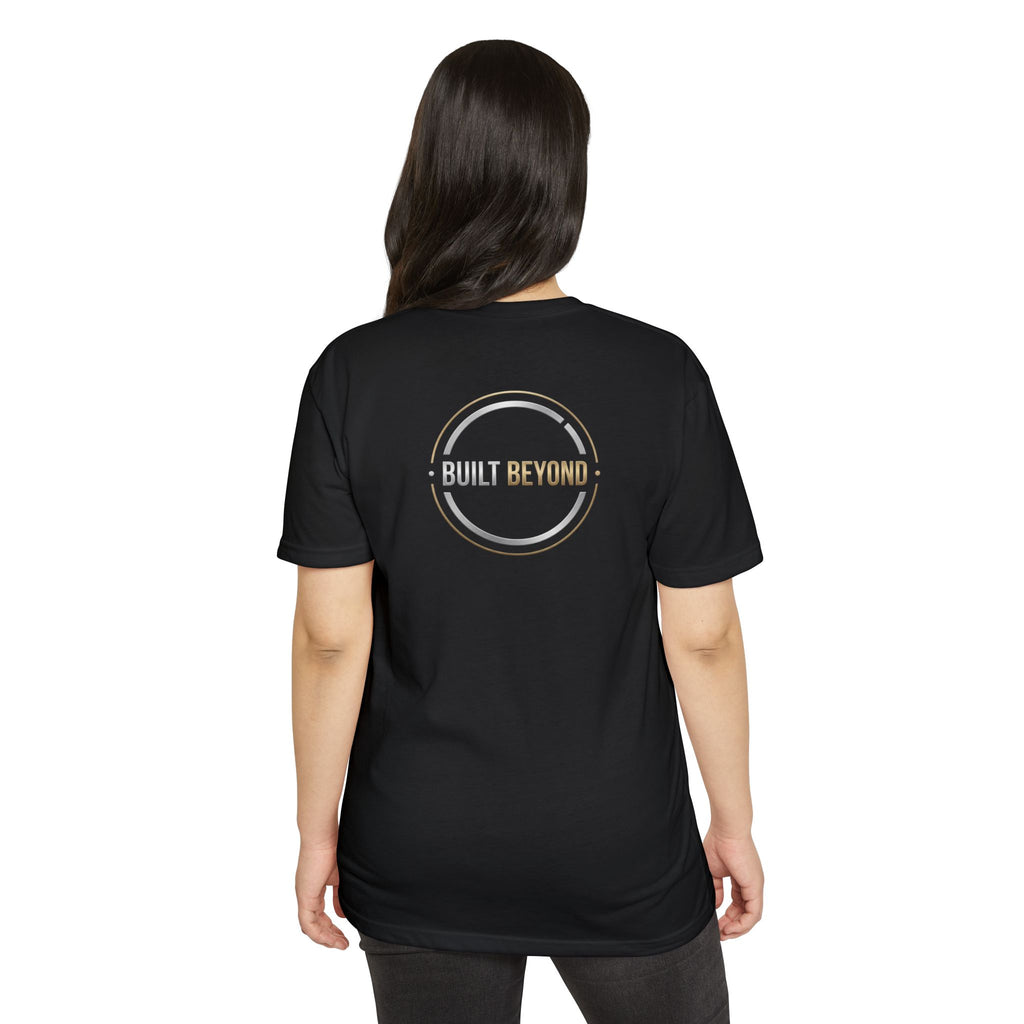 Built Beyond Logo T-Shirt — Minimal Front Emblem, Bold Back Graphic